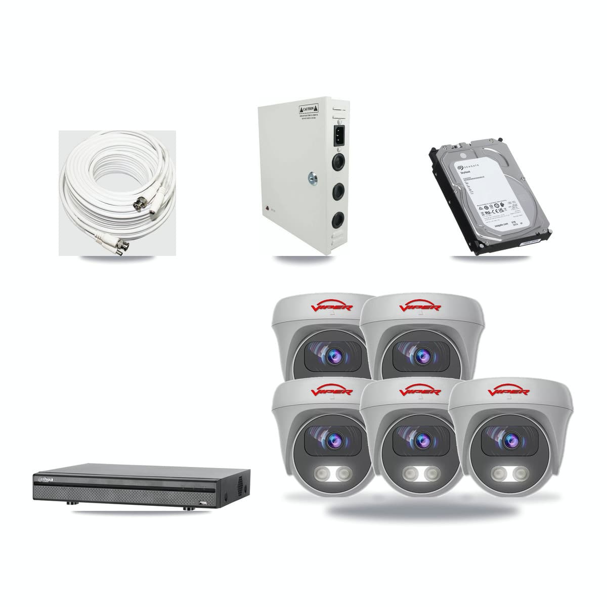 Dahua 8-channel CCTV kit: 5 cameras (5× 5MP Camera), 6TB hard drive