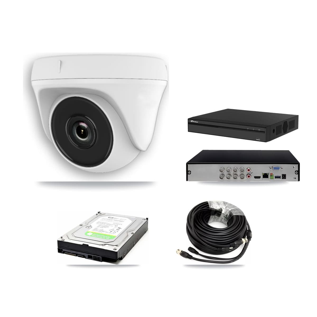 Prolux 8-Channel 2MP CCTV Kit — 2 White Dome Cameras + 1TB Recording (PXD-5108HS Recorder)