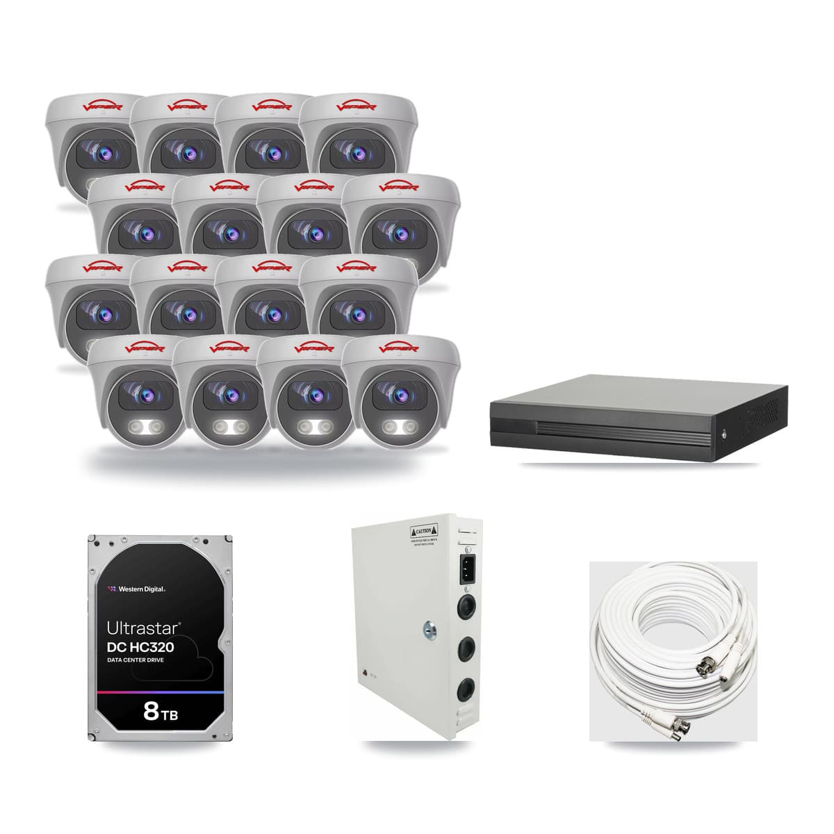 16-Channel 5MP CCTV Kit — 16 Viper Cameras + 8TB Recording - Image 1