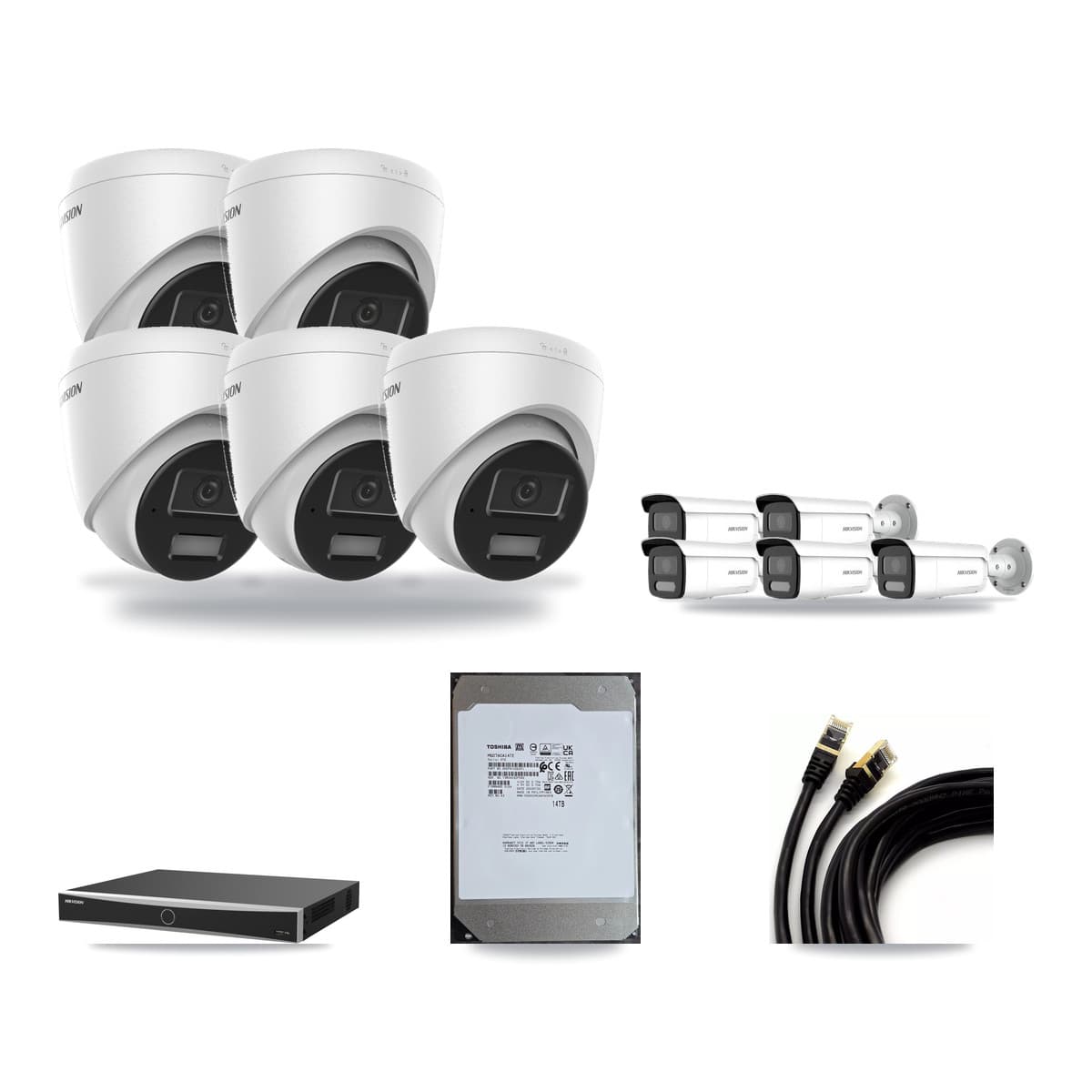 Hikvision 16-Channel 4MP CCTV Kit — 5 Turret + 5 Bullet Cameras + 14TB Recording - Image 1