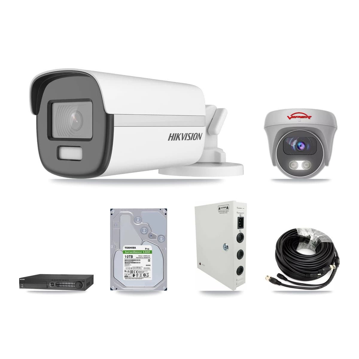 Hikvision & Viper 32-Channel 5MP – 4K CCTV Kit — 10 4K Bullet + 10 5MP Cameras + 4× 10TB Recording - Image 1