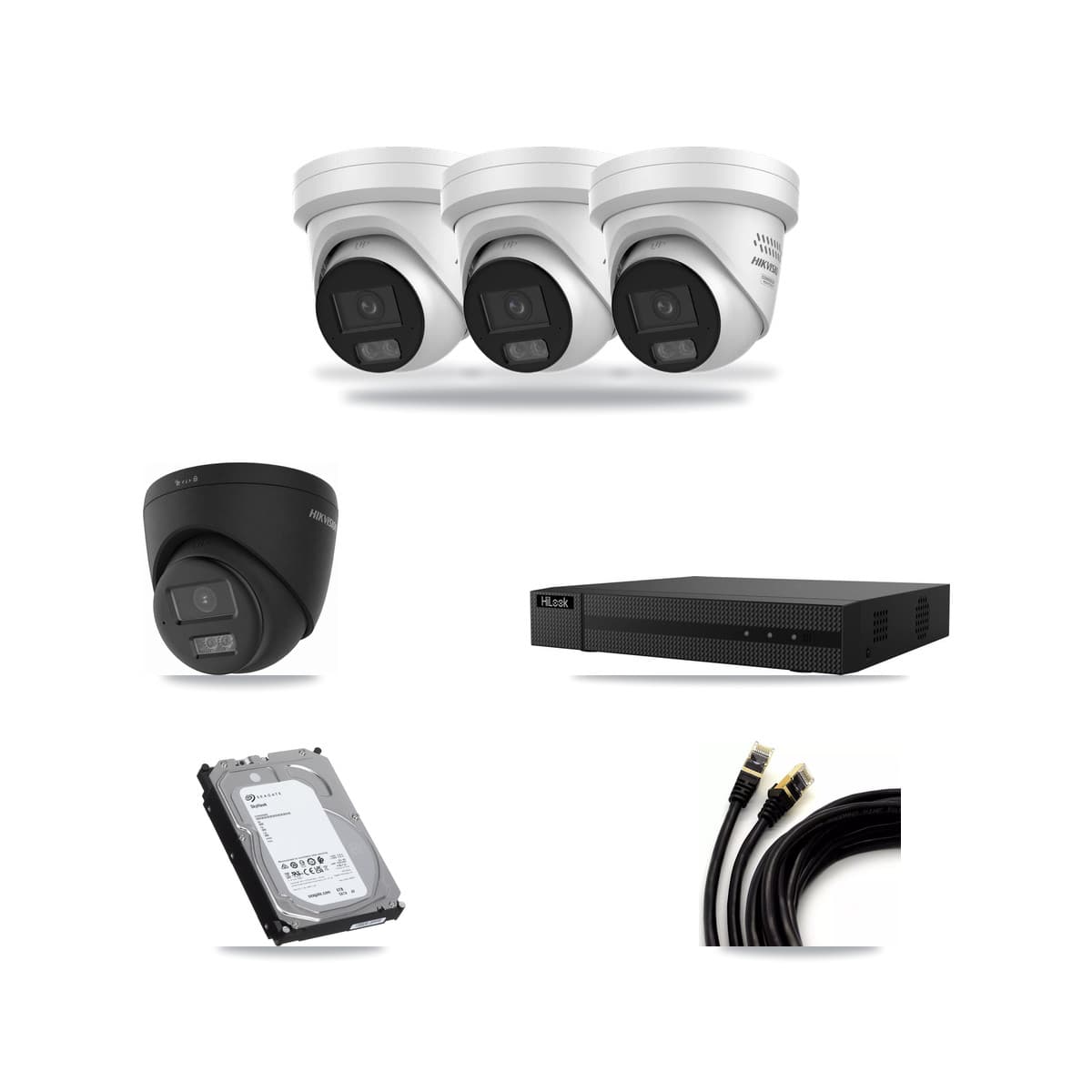 HiLook 8-Channel 4MP – 4K CCTV Kit — 1 4K + 3 4MP Turret Cameras + 6TB Recording - Image 1