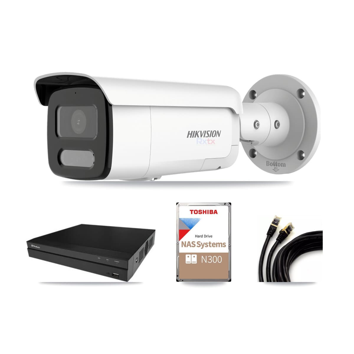 Hikvision & Prolux 16-Channel 4K CCTV Kit — 7 White Bullet Cameras + 18TB Recording