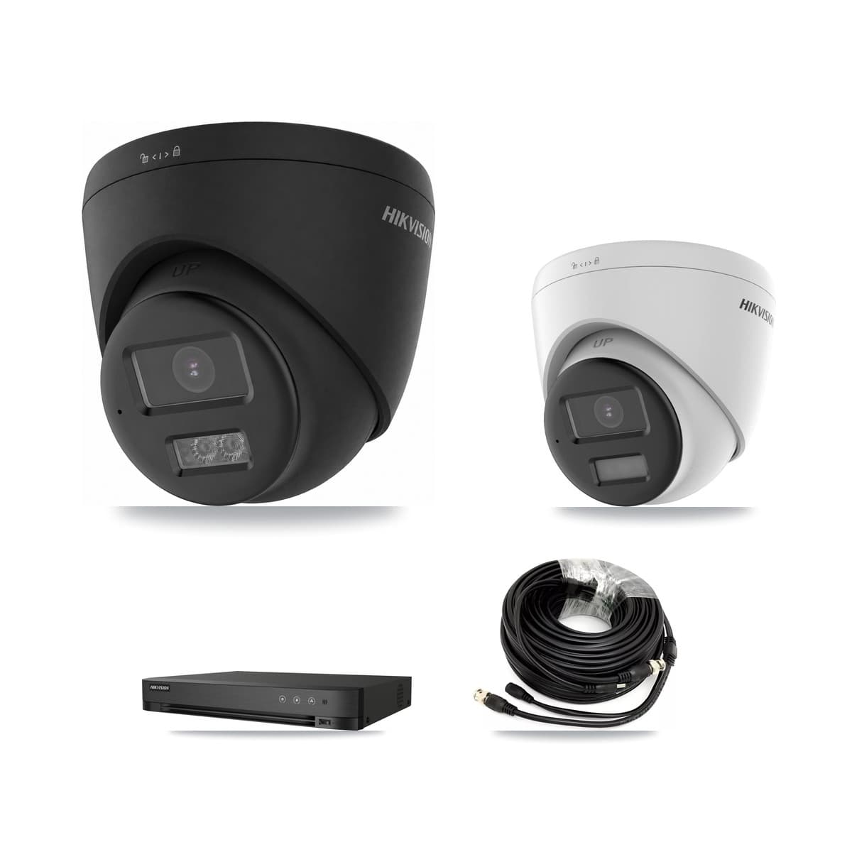 Hikvision 4-Channel 4K CCTV Kit — 1 DS-2CE78U0T + 2 DS-2CE78U0T Turret Cameras + 8TB Recording