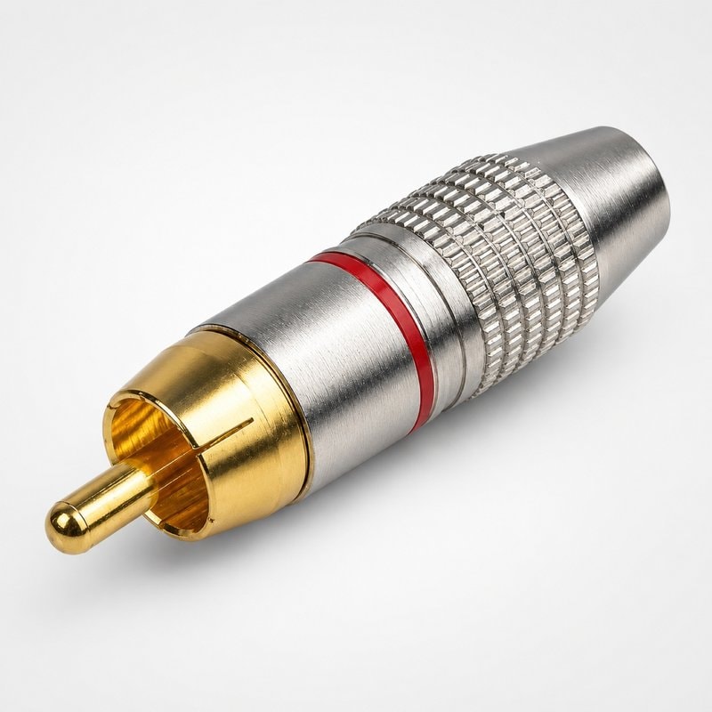 Metal RCA Phono Male Plug Solder Connector for CCTV Audio Cable