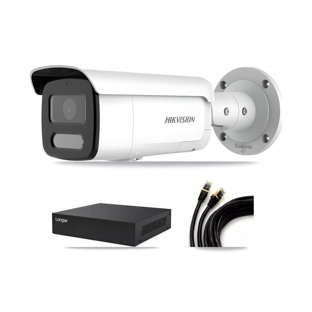 Hikvision & Longse 8-Channel 4MP – 4K CCTV Kit — 5 4MP + 1 4K Bullet Cameras + 8TB Recording