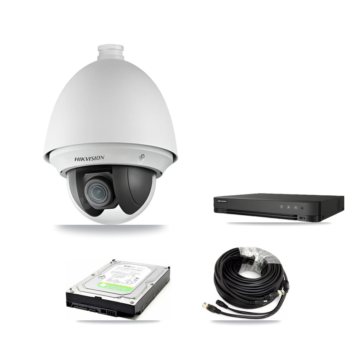 Hikvision 8-Channel 2MP CCTV Kit — 2 DS-2AE4225T-A PTZ Cameras + 1TB Recording (IDS-7208HUHI-M1/E Recorder)