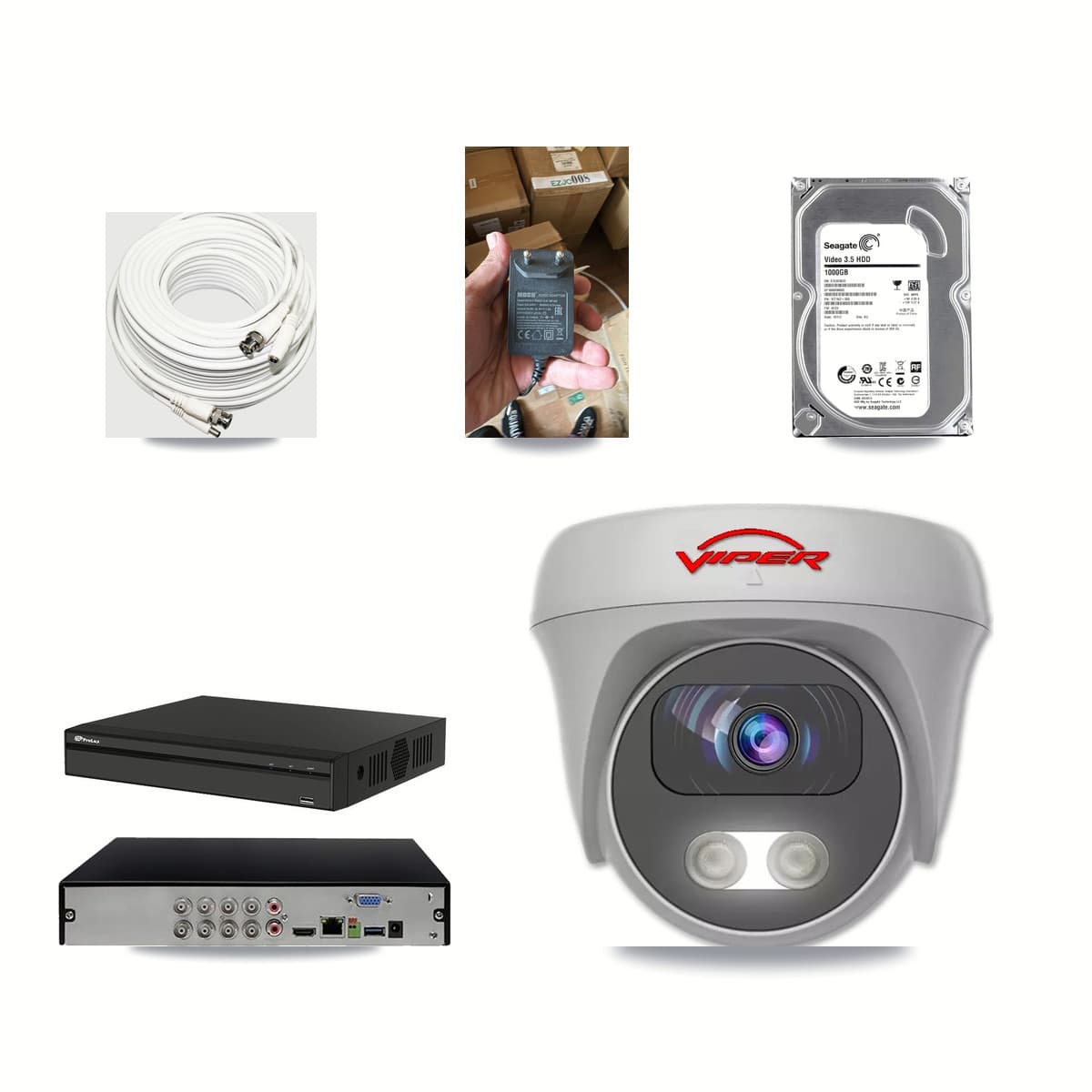 Prolux 8-channel CCTV kit: 1 camera (1× 5MP Camera), 1TB hard drive