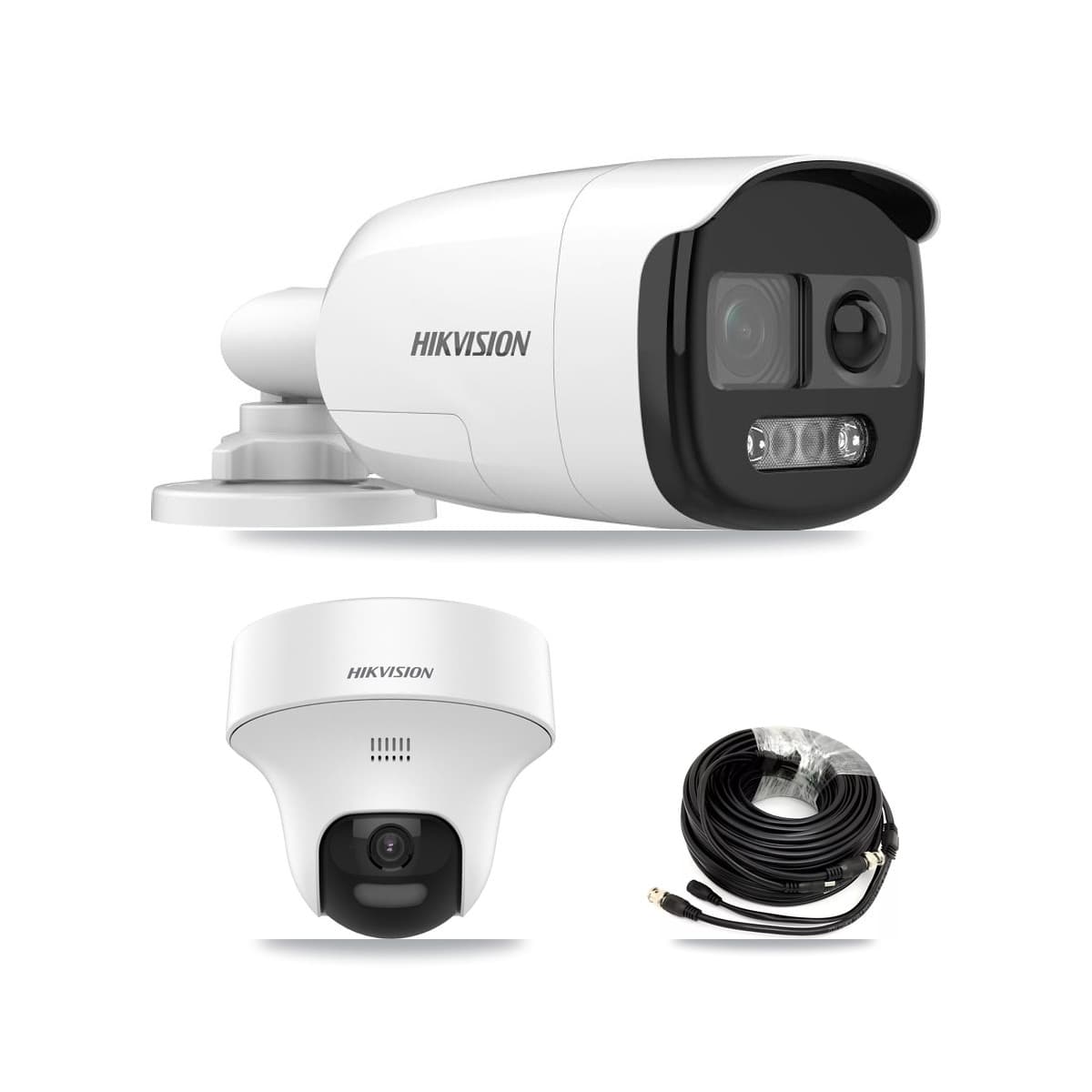 Hikvision & Prolux 8-Channel 5MP CCTV Kit — 1 DS-2CE12KF3T Bullet + 1 DS-2CE70K0T Turret Cameras + 3TB Recording (PXD-5208AN Recorder)
