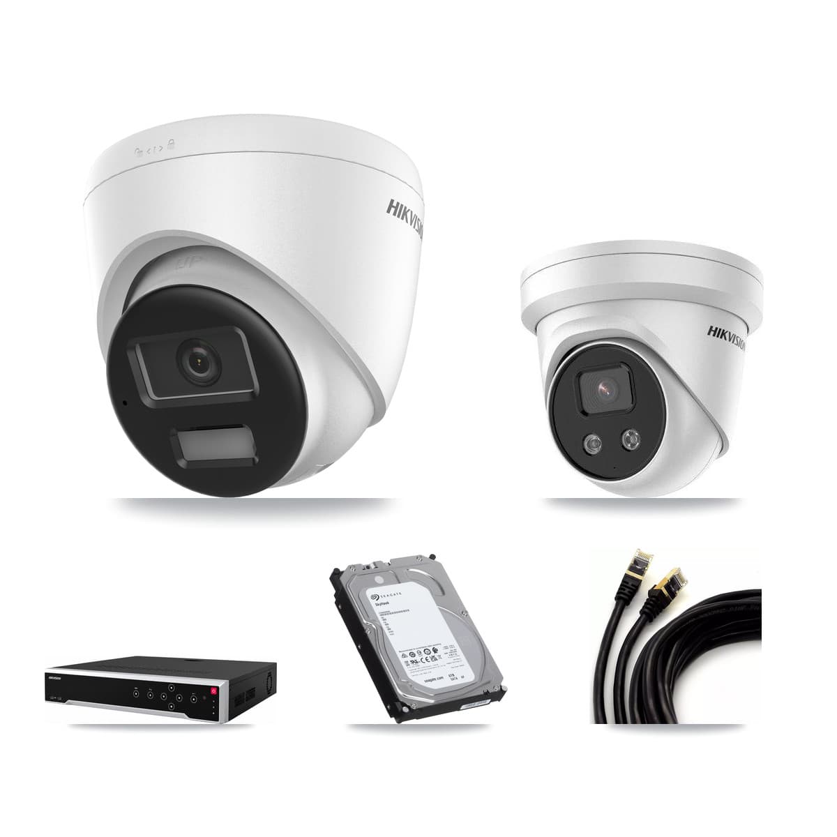 Hikvision 32-Channel 5MP – 4K CCTV Kit — 6 4K + 2 5MP Turret Cameras + 3× 6TB Recording