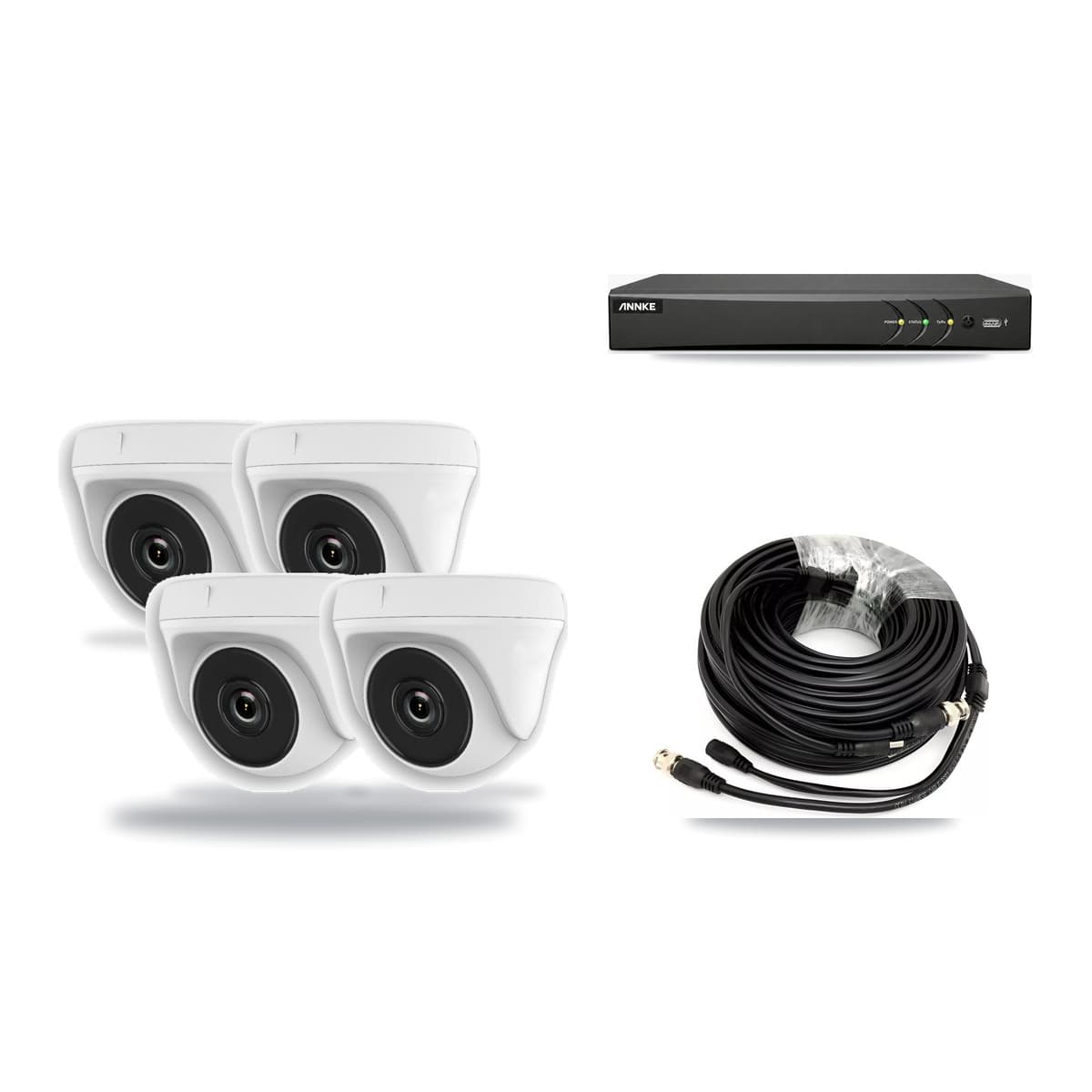 ANNKE 4-Channel 2MP CCTV Kit — 4 Dome Cameras + 3TB Recording - Image 1
