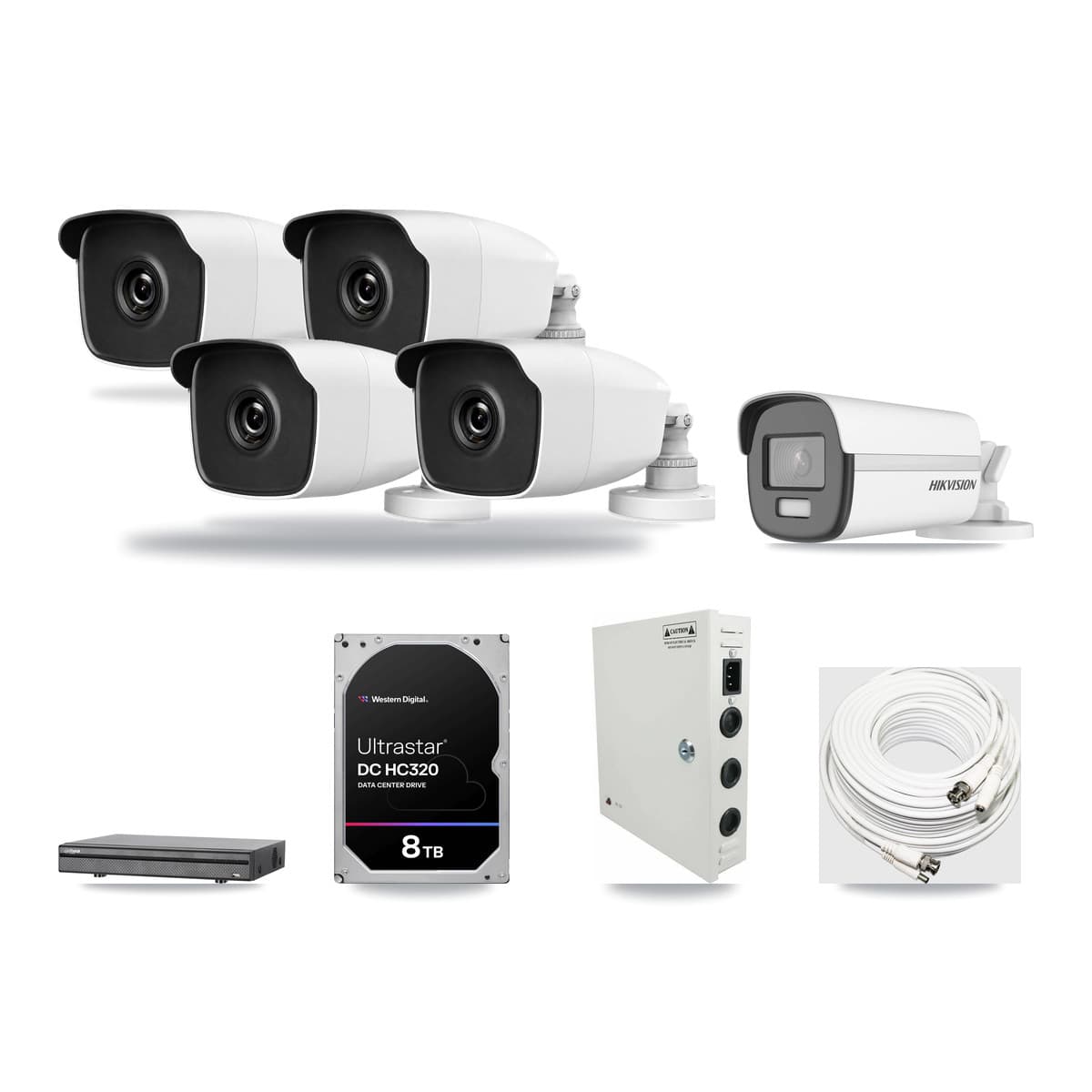 8-Channel 3MP – 4K CCTV Kit — 1 4K + 4 3MP Bullet Cameras + 8TB Recording - Image 1