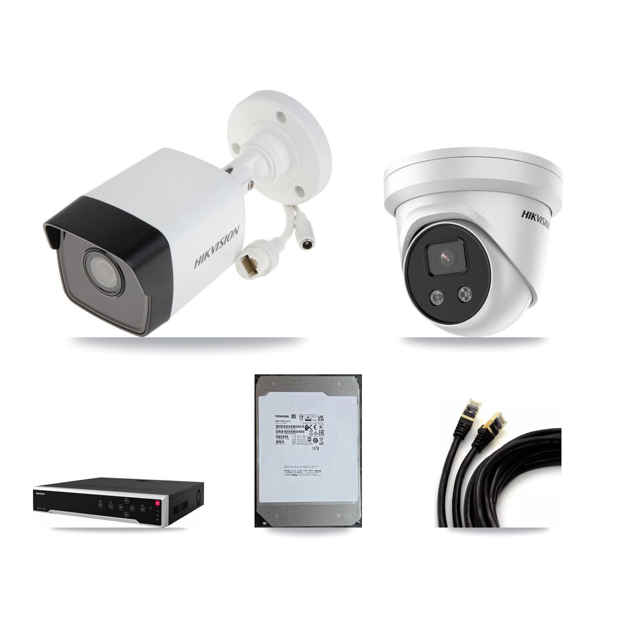 Hikvision 32-Channel 5MP CCTV Kit — 8 Bullet + 4 Turret Cameras + 14TB Recording