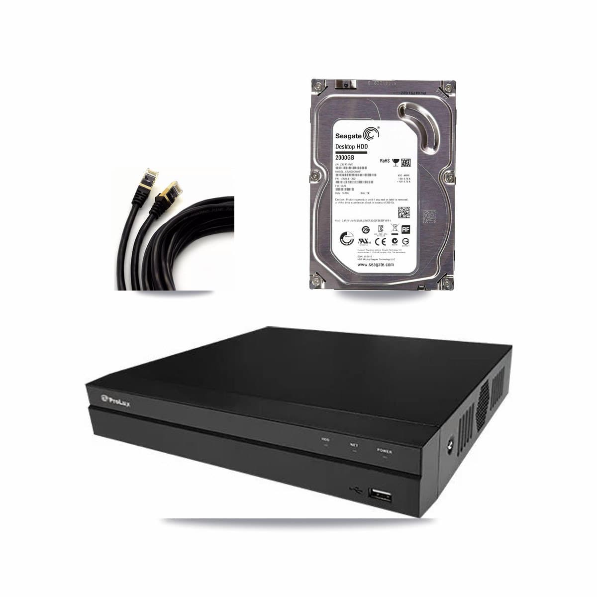 Prolux 8-channel CCTV kit: 1 camera (1× 5MP Dome), 2TB hard drive