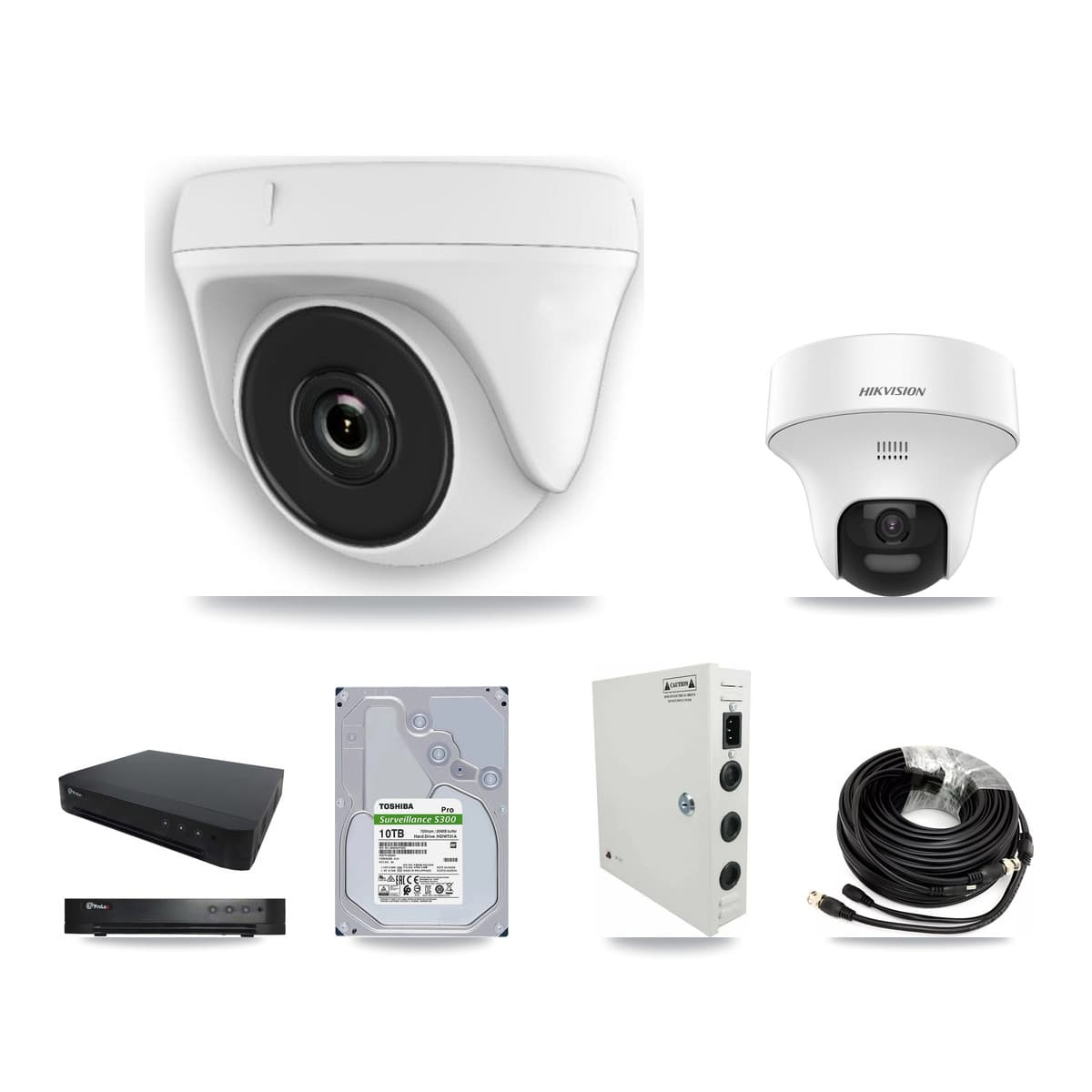Hikvision & Prolux 16-Channel 2MP – 5MP CCTV Kit — 1 5MP Turret + 12 2MP Dome Cameras + 10TB Recording