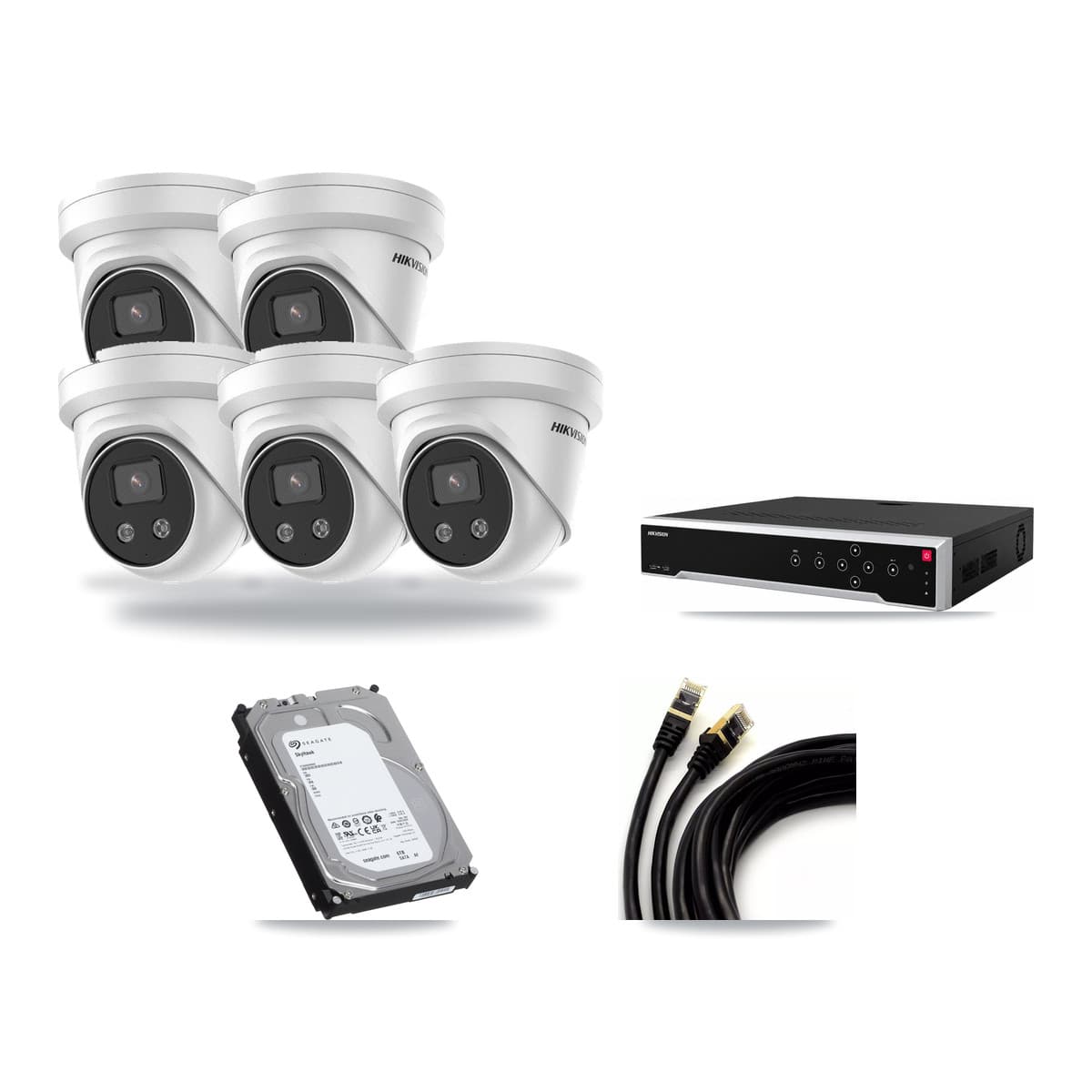 Hikvision 32-Channel 5MP CCTV Kit — 5 DS-2CD3356G2 Turret Cameras + 6TB Recording - Image 1