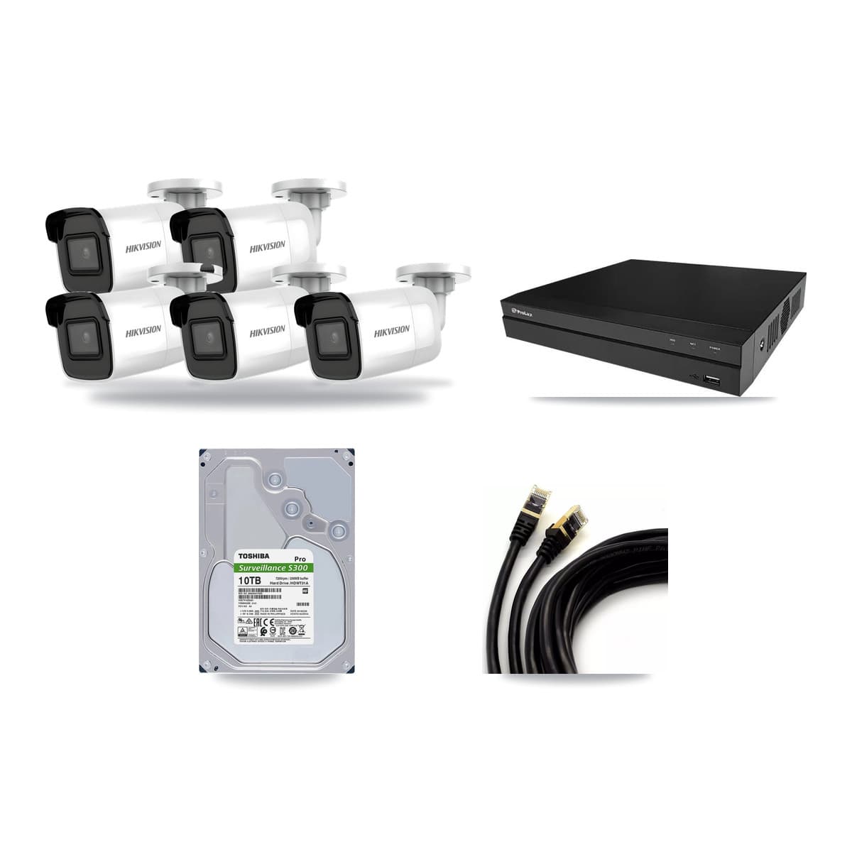 Hikvision & Prolux 8-Channel 4K CCTV Kit — 5 Bullet Cameras + 10TB Recording - Image 1