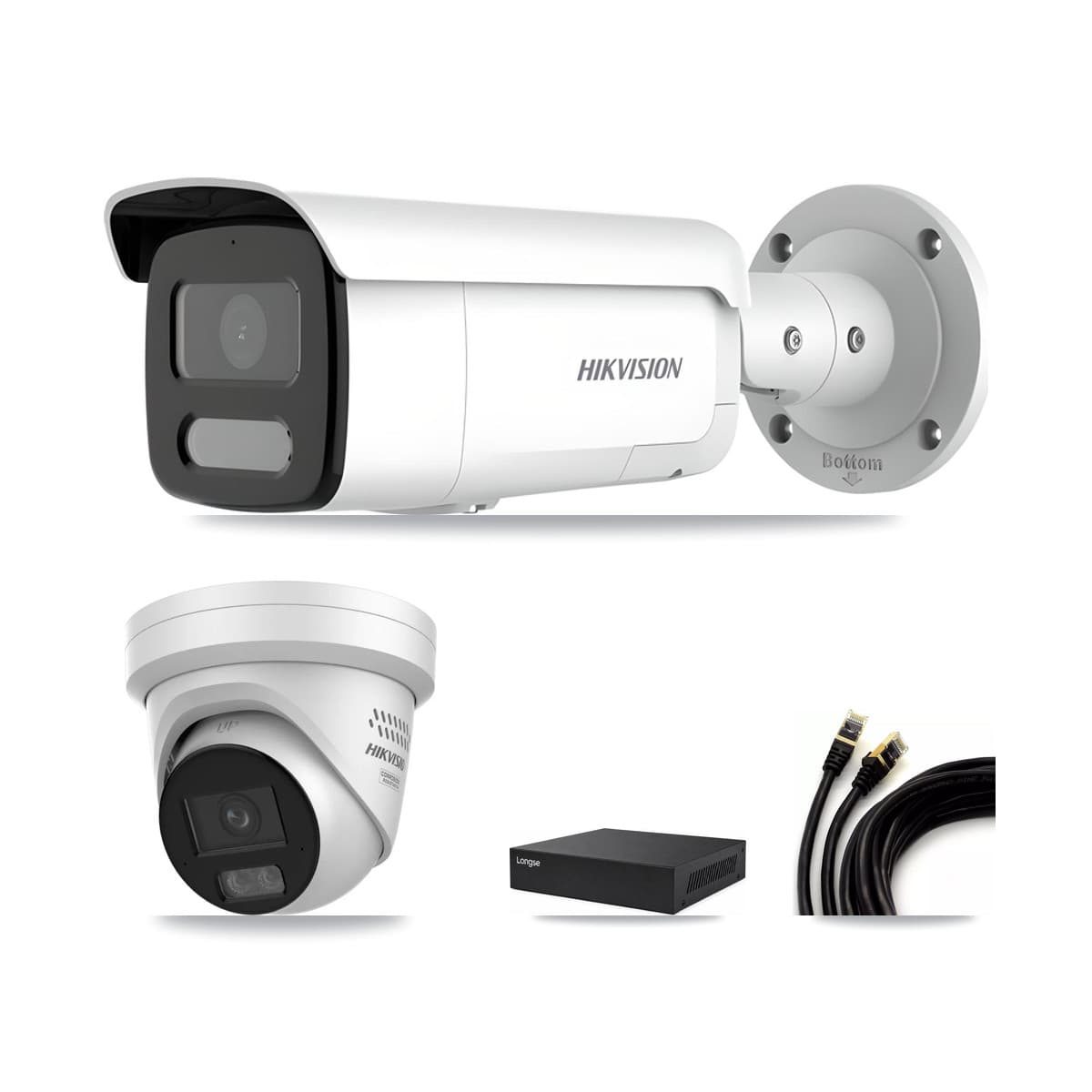 Hikvision & Longse 8-Channel 4MP CCTV Kit — 1 Turret + 5 Bullet Cameras + 8TB Recording