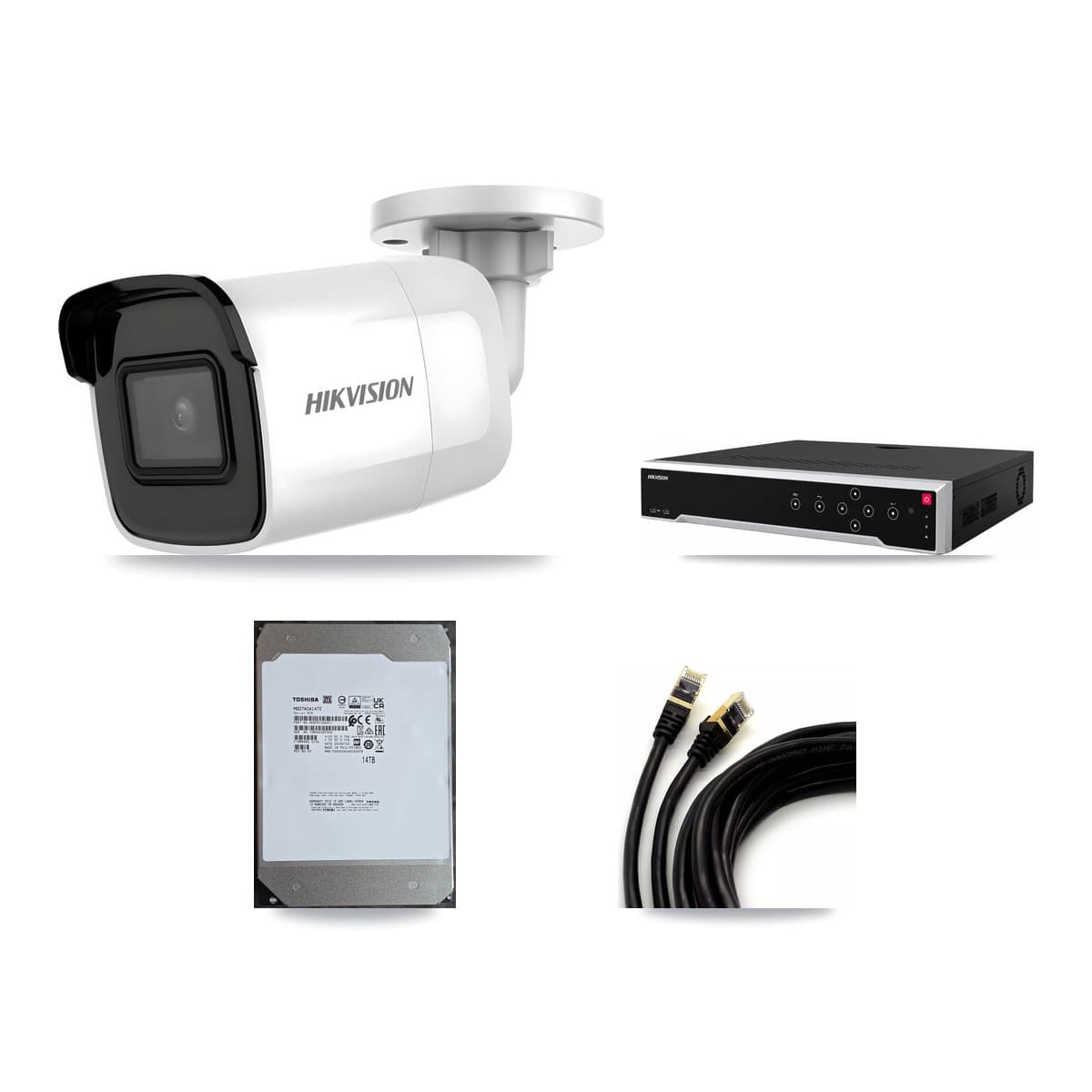 Hikvision 32-Channel 4K CCTV Kit — 4 Bullet Cameras + 14TB Recording