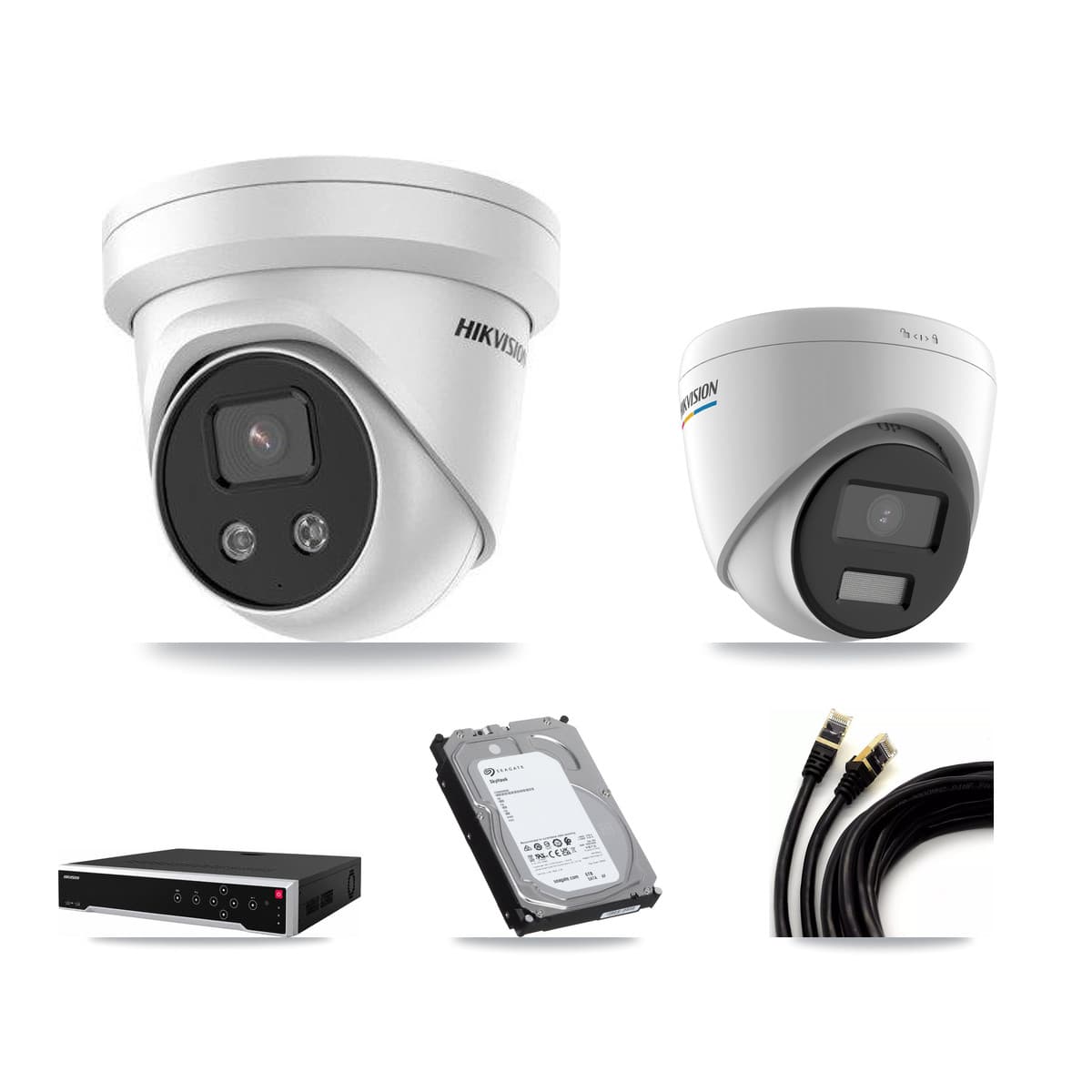 Hikvision 32-Channel 2MP – 5MP CCTV Kit — 5 2MP + 11 5MP Turret Cameras + 3× 6TB Recording