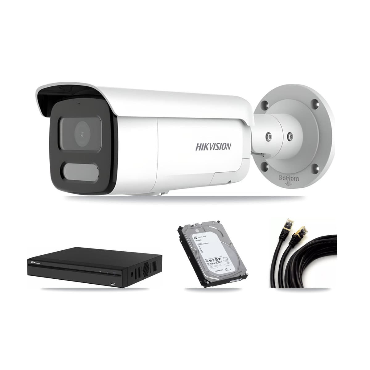 Hikvision & Prolux 4-Channel 4MP CCTV Kit — 4 Bullet Cameras + 6TB Recording