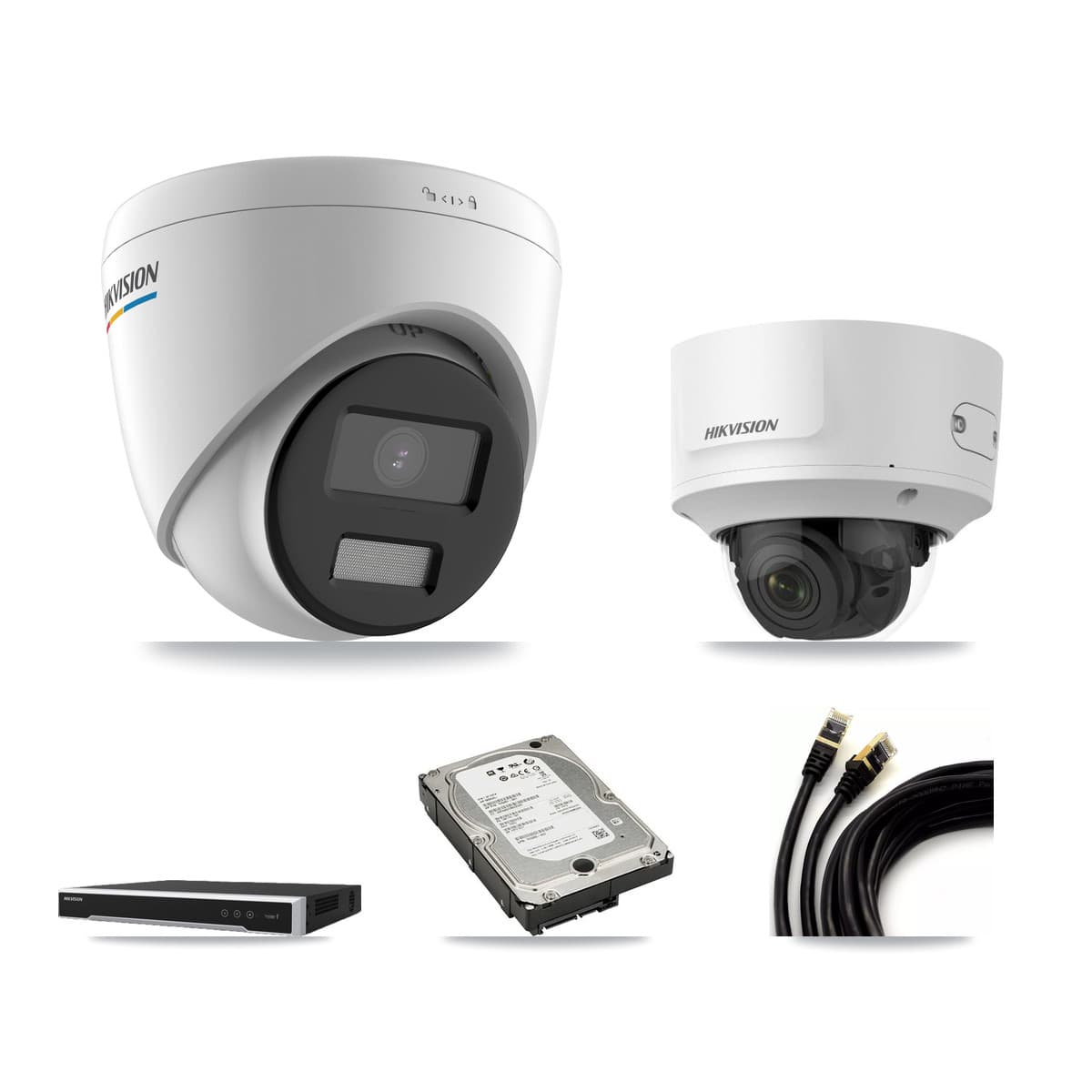 Hikvision 8-Channel 2MP CCTV Kit — 6 Turret + 1 Dome Cameras + 5TB Recording (DS-7608NI-M2 Recorder)