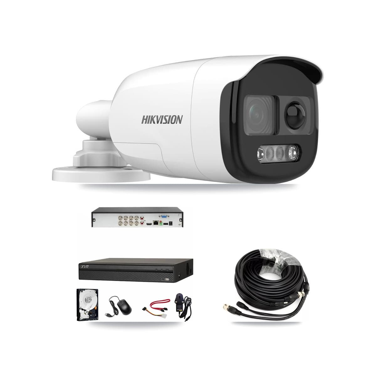 Hikvision & Dahua 8-Channel 5MP CCTV Kit — 6 DS-2CE12KF3T Bullet Cameras + 8TB Recording (XVR-3108AD Recorder)