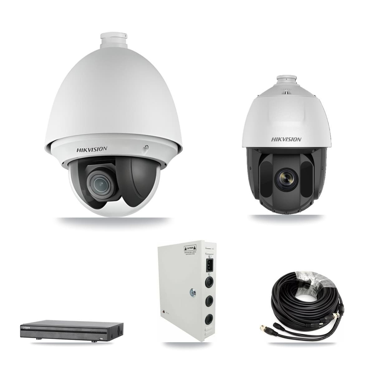 Hikvision & Dahua 8-Channel 2MP CCTV Kit — 3 DS-2AE4225T + 1 DS-2AE5225TI PTZ Cameras + 3TB Recording (DH-XVR5108H Recorder)