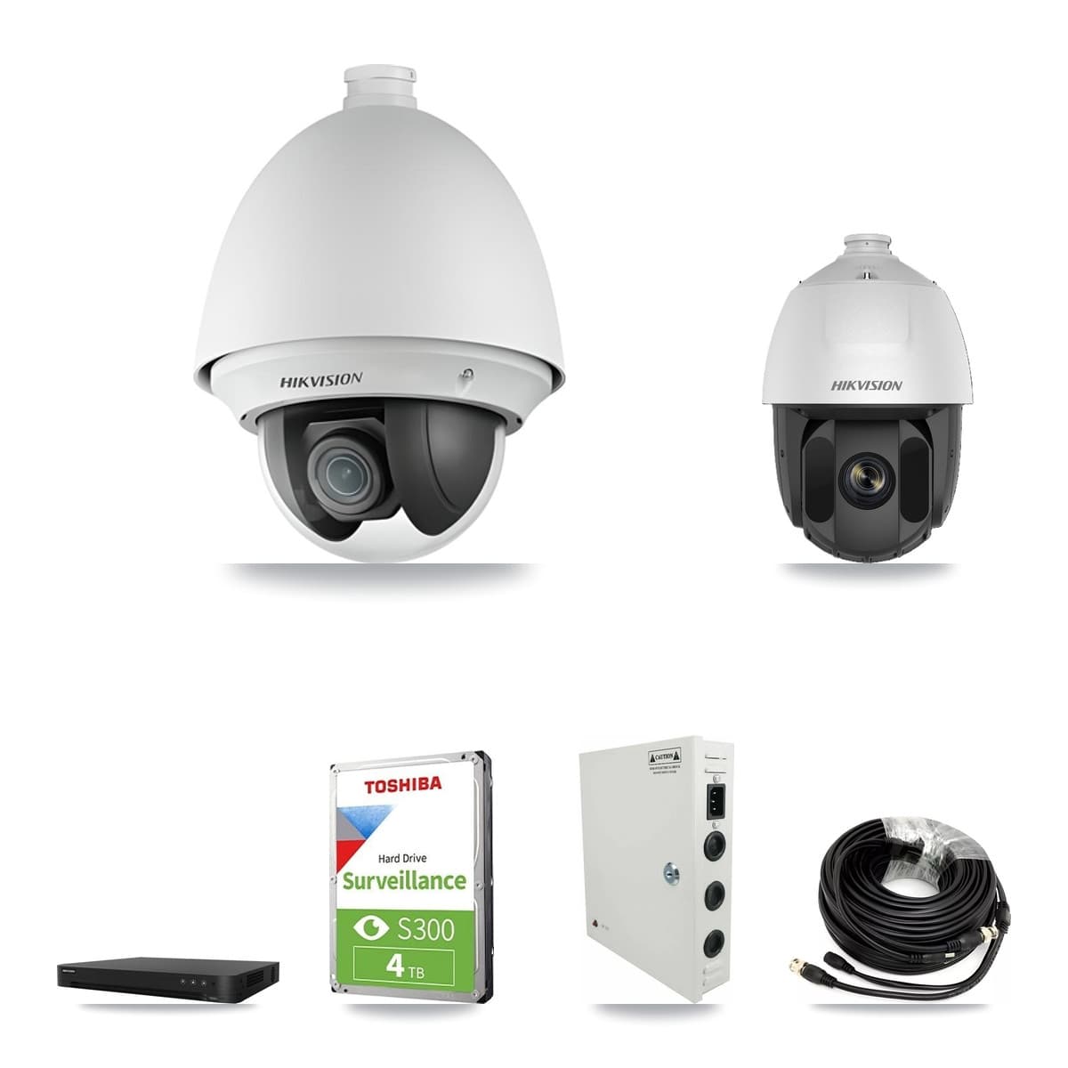Hikvision 16-Channel 2MP CCTV Kit — 5 DS-2AE4225T + 1 DS-2AE5225TI PTZ Cameras + 4TB Recording (DS-7216HGHI Recorder)