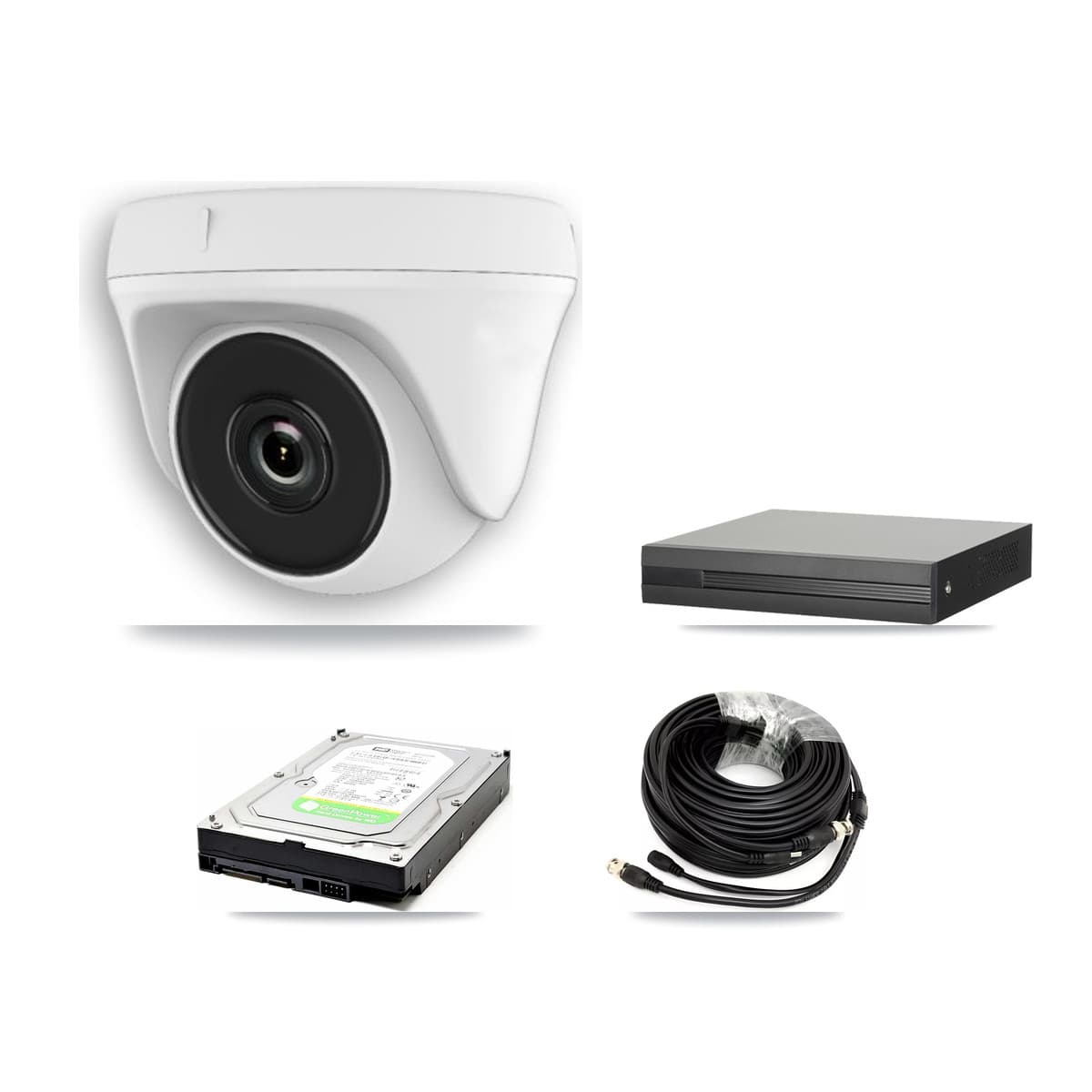 8-Channel 2MP CCTV Kit — 4 White Dome Cameras + 1TB Recording (XVR-3108HS Recorder)