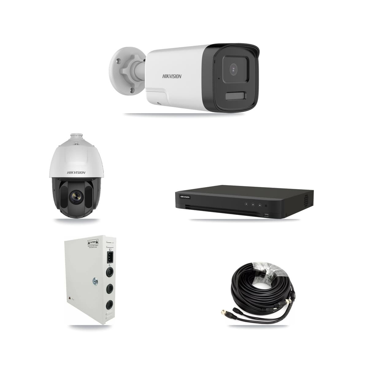 Hikvision 16-Channel 2MP – 5MP CCTV Kit — 1 DS-2AE5225TI 2MP PTZ + 6 DS-2CE17K0T 5MP Bullet Cameras + 8TB Recording - Image 1