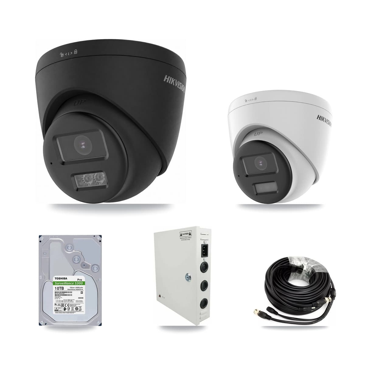 Hikvision 32-Channel 4K CCTV Kit — 10 DS-2CE78U0T + 21 DS-2CE78U0T Turret Cameras + 2× 10TB Recording