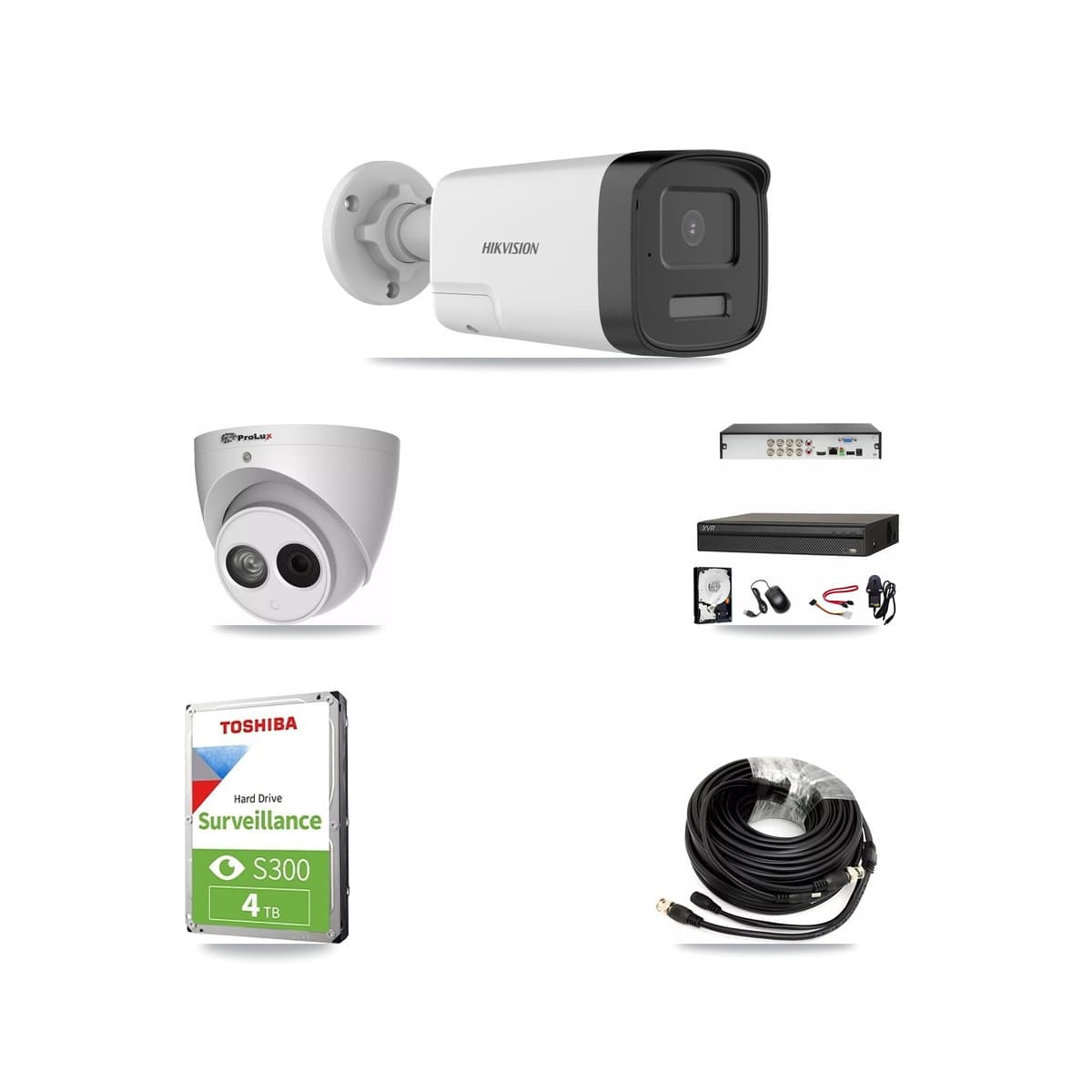 8-Channel 4MP – 5MP CCTV Kit — 2 DS-2CE17K0T 5MP Bullet + 1 PXC-612C4W-A 4MP Turret Cameras + 4TB Recording (XVR-3108AD Recorder) - Image 1