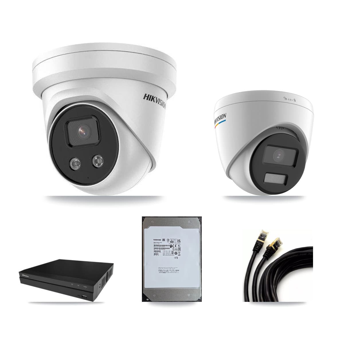 Hikvision & Prolux 16-Channel 2MP – 5MP CCTV Kit — 1 2MP + 9 5MP Turret Cameras + 14TB Recording