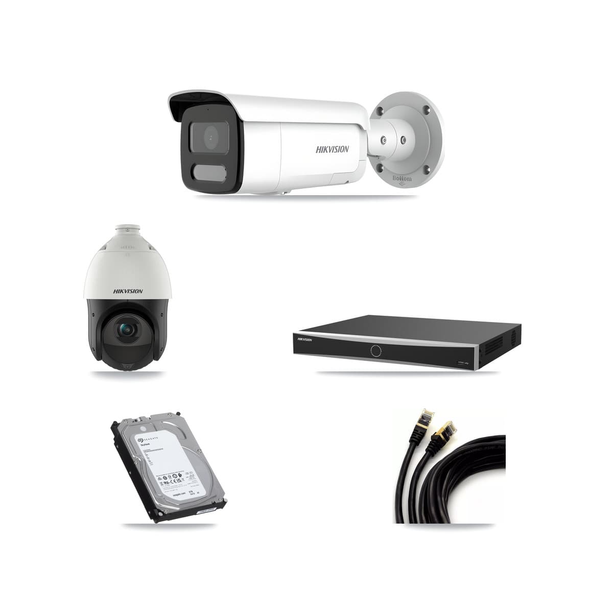Hikvision 16-Channel 4MP CCTV Kit — 5 Bullet + 1 PTZ Cameras + 6TB Recording (DS-7616NXI Recorder) - Image 1