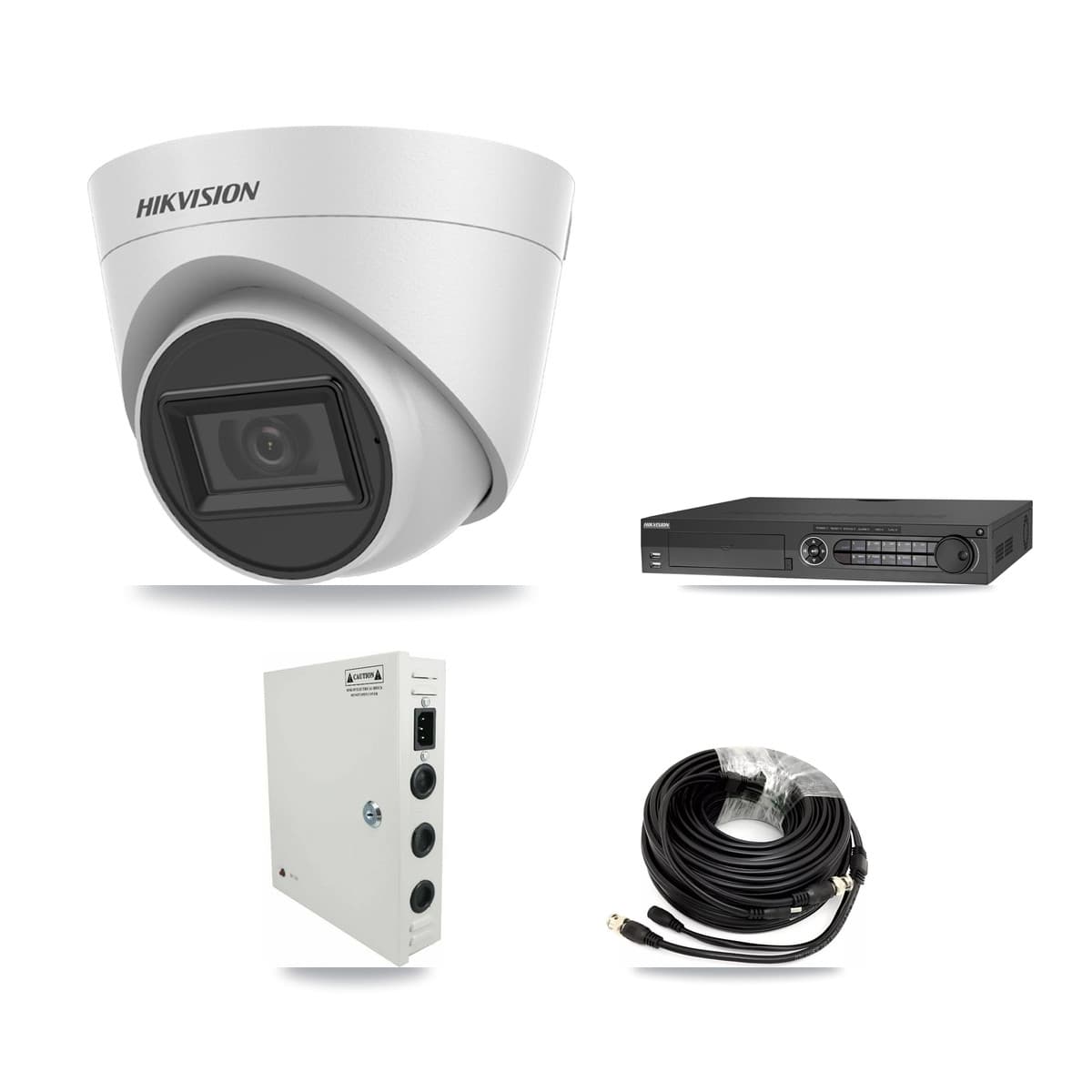 Hikvision 32-Channel 5MP CCTV Kit — 24 White Turret Cameras + 4× 8TB Recording (IDS-7332HUHI Recorder)