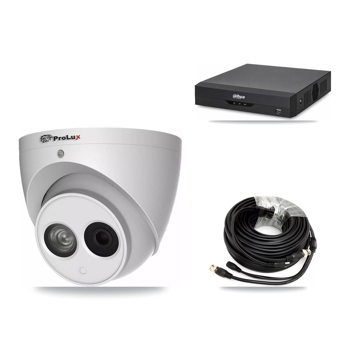 Prolux & Dahua 4-Channel 4MP CCTV Kit — 2 Turret Cameras + 3TB Recording