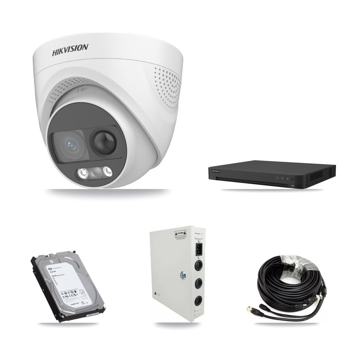 Hikvision 16-Channel 5MP CCTV Kit — 13 DS-2CE72KF3T Turret Cameras + 6TB Recording (IDS-7216HUHI Recorder) - Image 1