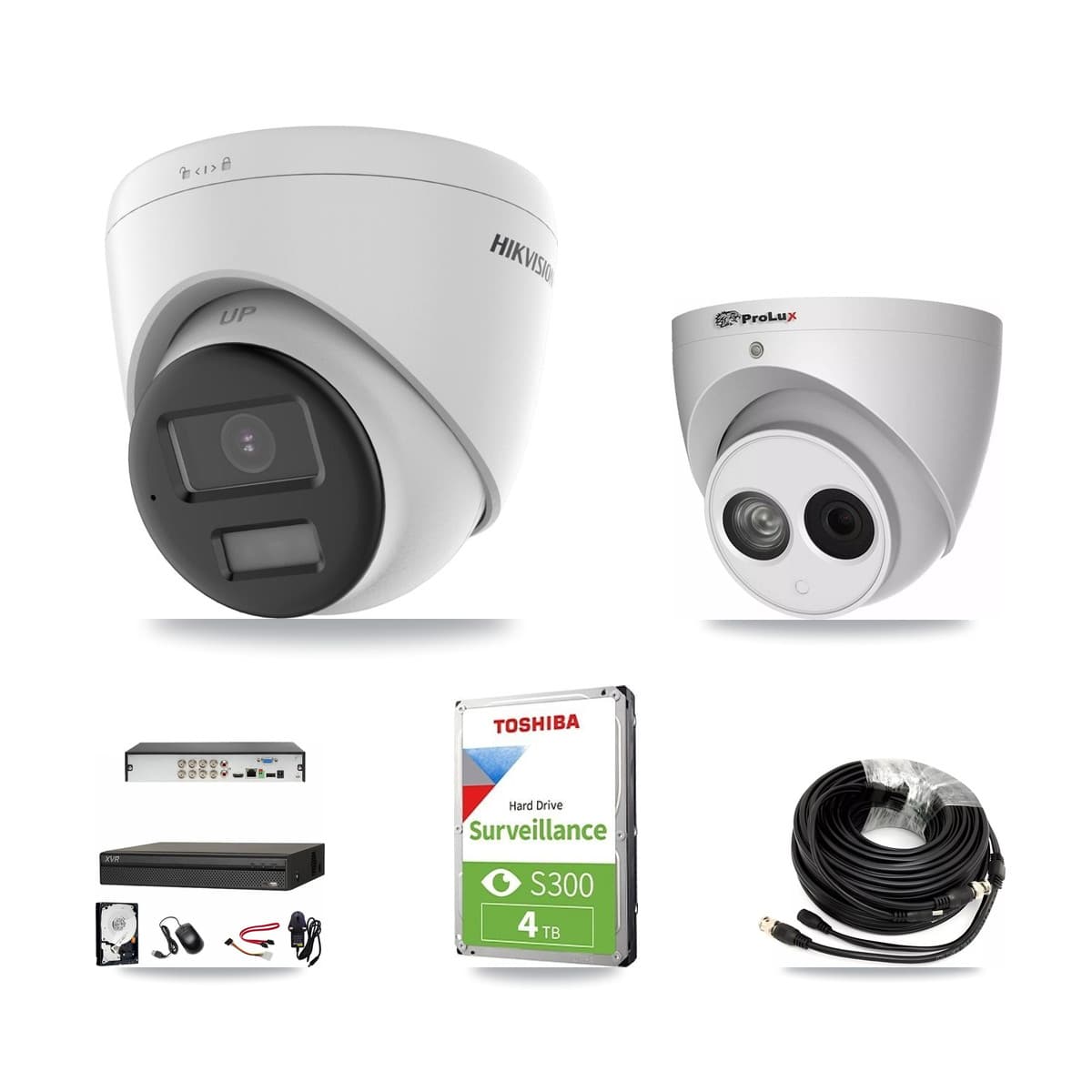 8-Channel 4MP – 4K CCTV Kit — 1 4K + 1 4MP Turret Cameras + 4TB Recording (XVR-3108AD Recorder) - Image 1