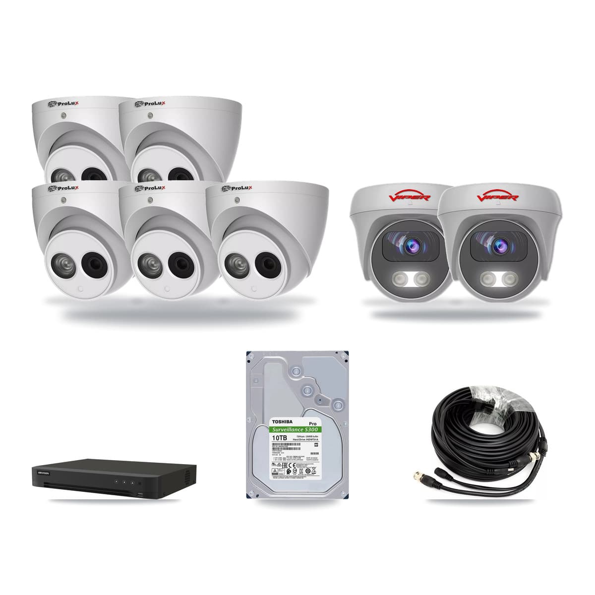 8-Channel 4MP – 5MP CCTV Kit — 5 4MP Turret + 2 5MP Cameras + 10TB Recording - Image 1