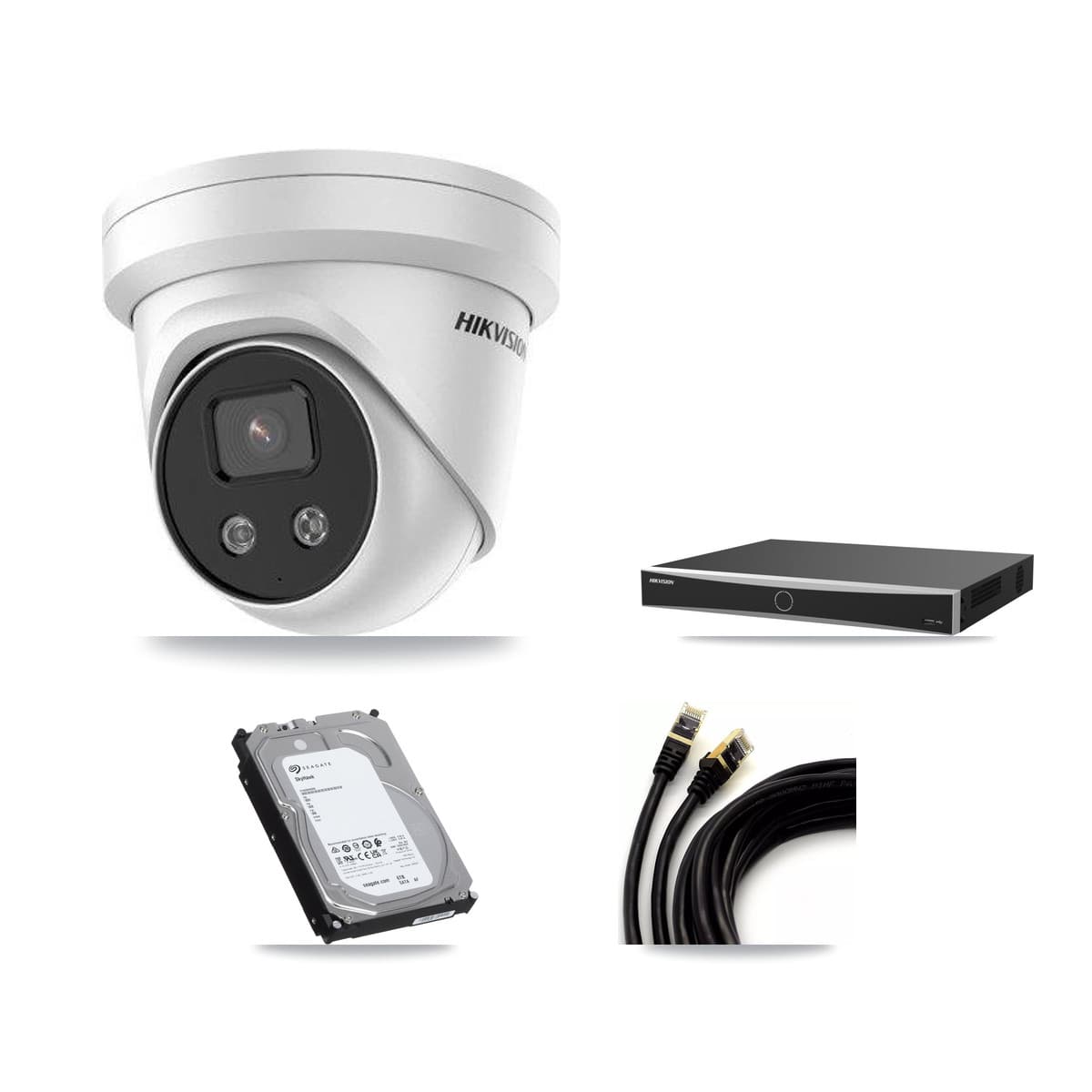 Hikvision 16-Channel 5MP CCTV Kit — 4 DS-2CD3356G2 Turret Cameras + 6TB Recording