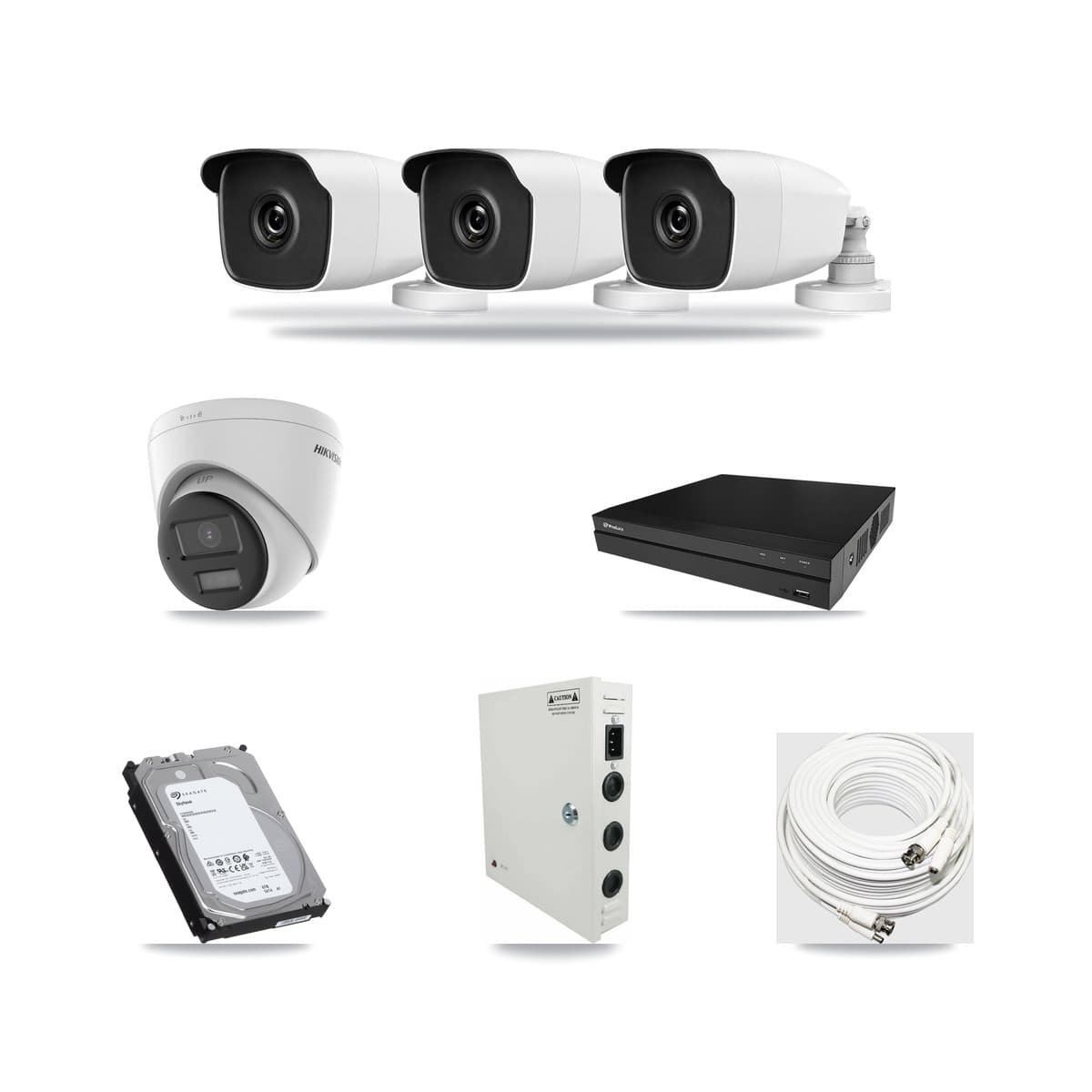 8-Channel 3MP – 4K CCTV Kit — 1 4K Turret + 3 3MP Bullet Cameras + 6TB Recording (PXD-5208AN Recorder) - Image 1