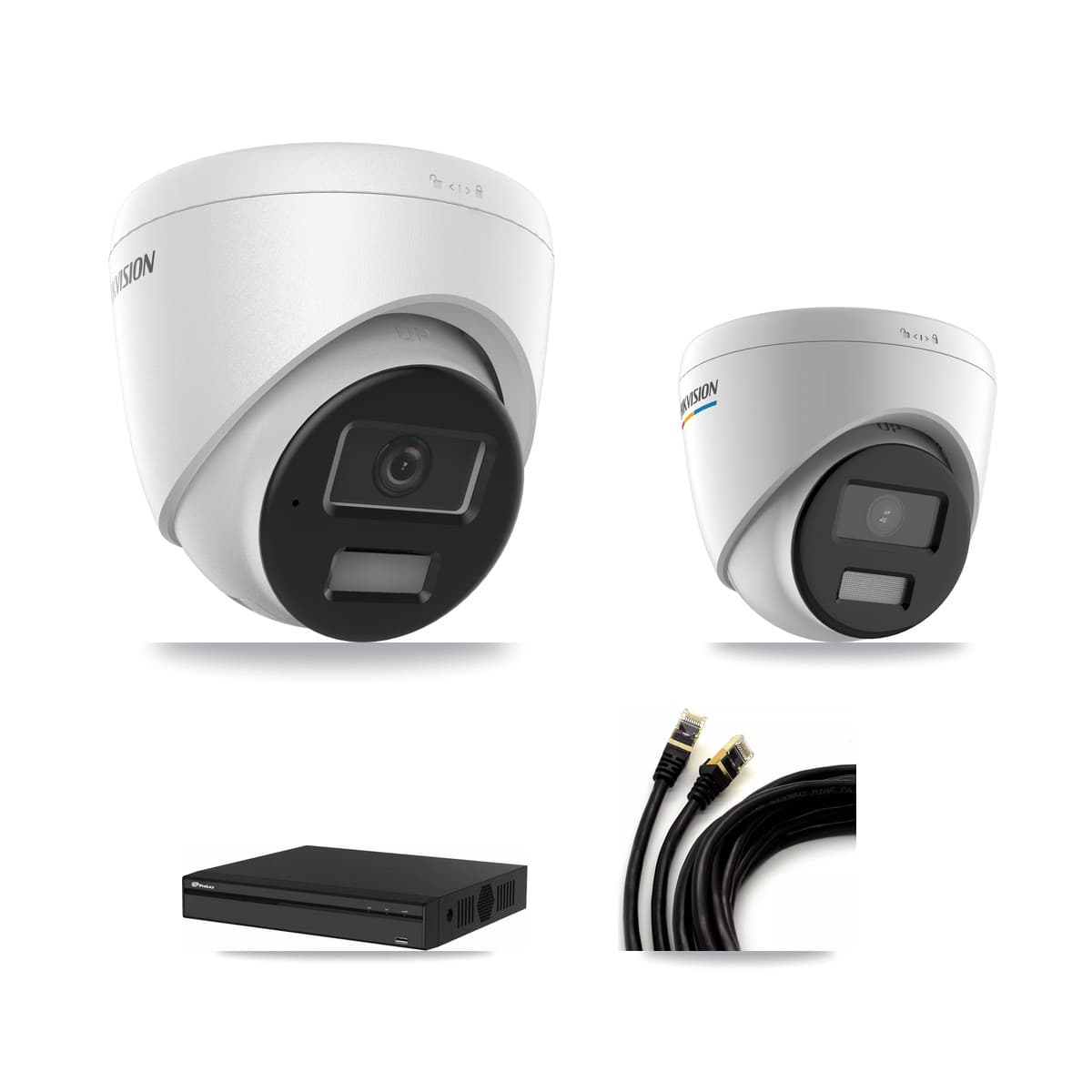 Hikvision & Prolux 4-Channel 2MP – 4MP CCTV Kit — 1 2MP + 2 4MP Turret Cameras + 3TB Recording