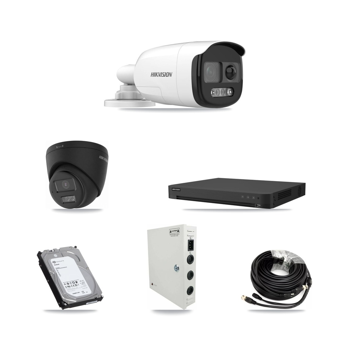 Hikvision 16-Channel 5MP – 4K CCTV Kit — 11 5MP Bullet + 1 Black 4K Turret Cameras + 6TB Recording - Image 1