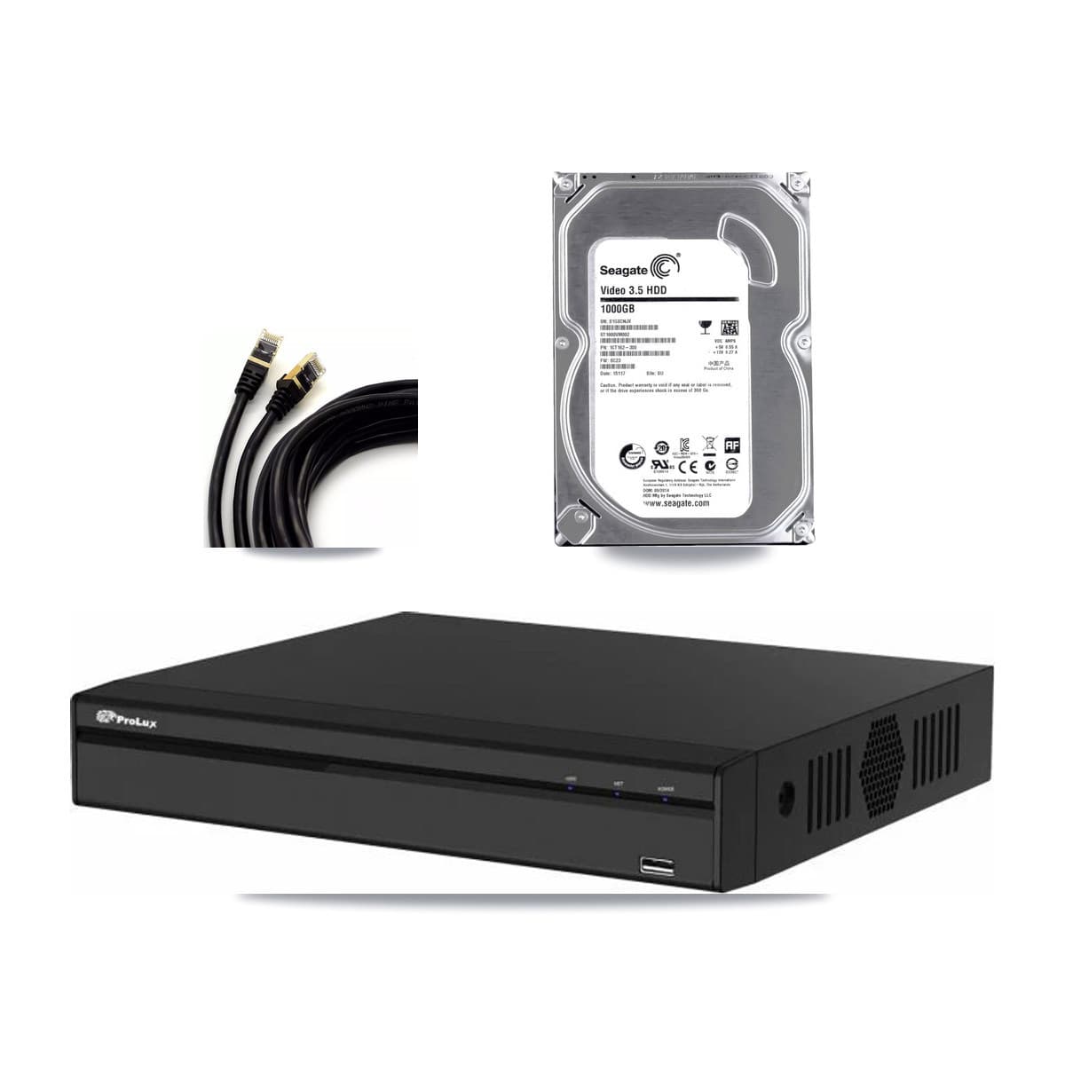 Prolux 4-channel CCTV kit: 1 camera (1× 5MP Dome), 1TB hard drive