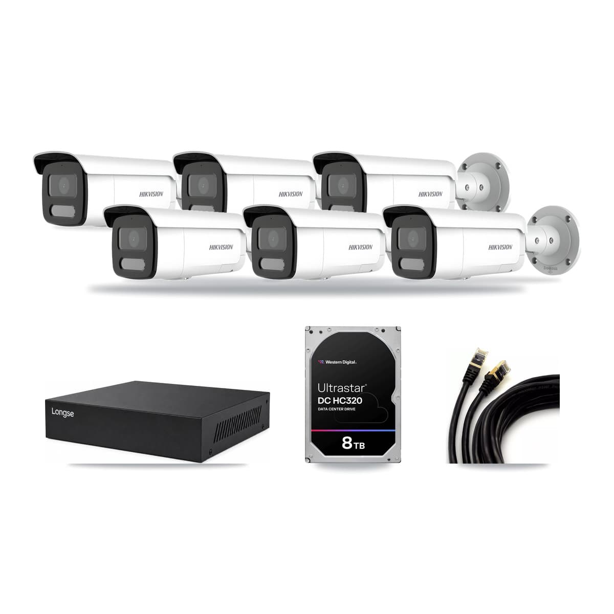 Hikvision & Longse 8-Channel 4MP CCTV Kit — 6 Bullet Cameras + 8TB Recording - Image 1