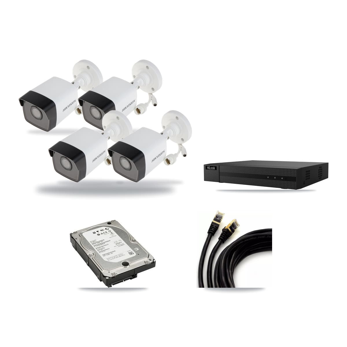 Hikvision & HiLook 8-Channel 5MP CCTV Kit — 4 Bullet Cameras + 5TB Recording (NVR-108MH-D Recorder) - Image 1