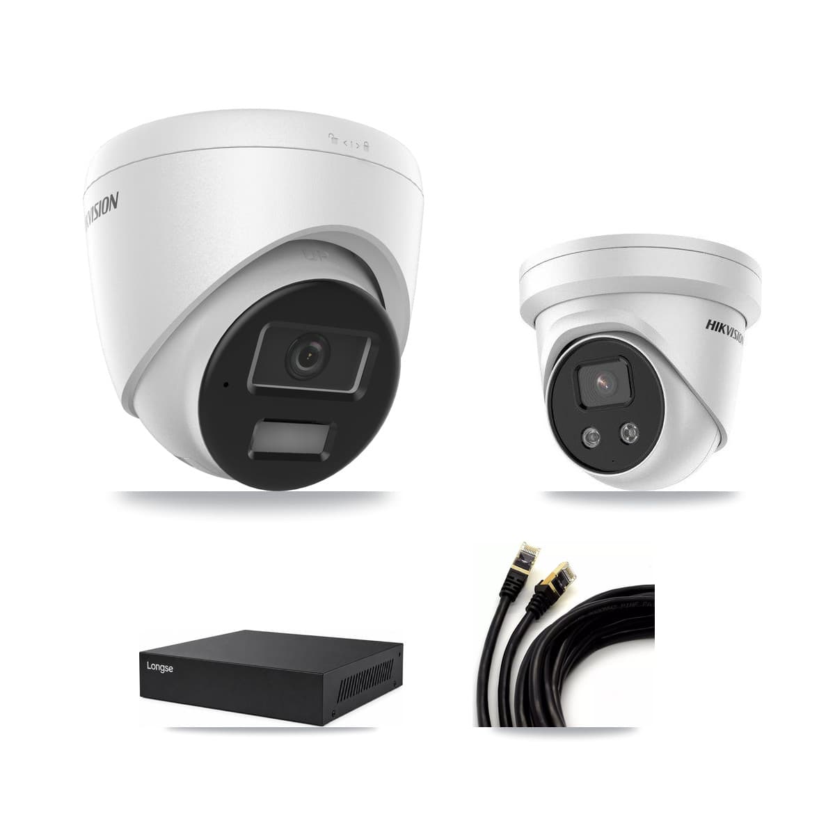 Hikvision & Longse 8-Channel 4MP – 5MP CCTV Kit — 6 4MP + 2 5MP Turret Cameras + 8TB Recording