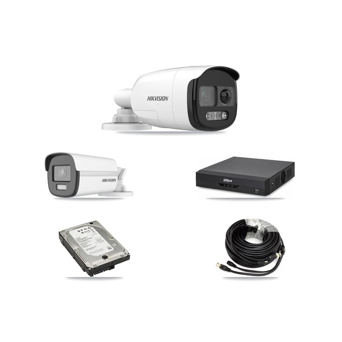 Hikvision & Dahua 4-Channel 5MP – 4K CCTV Kit — 2 5MP + 1 4K Bullet Cameras + 5TB Recording - Image 1