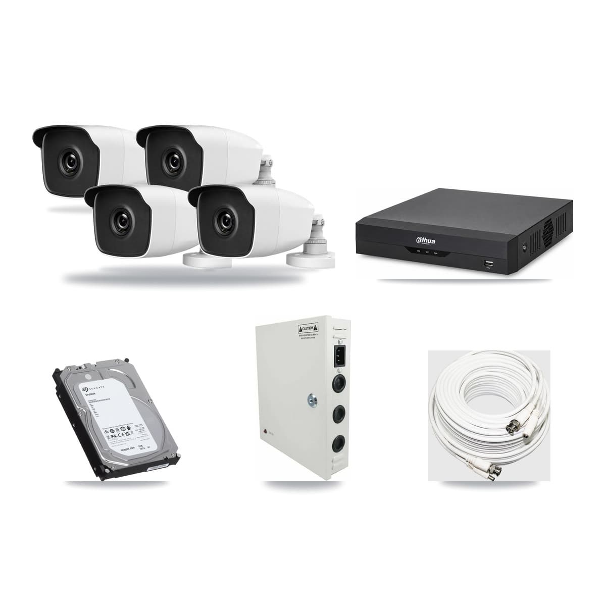 HiLook & Dahua 4-Channel 3MP CCTV Kit — 4 Bullet Cameras + 6TB Recording - Image 1